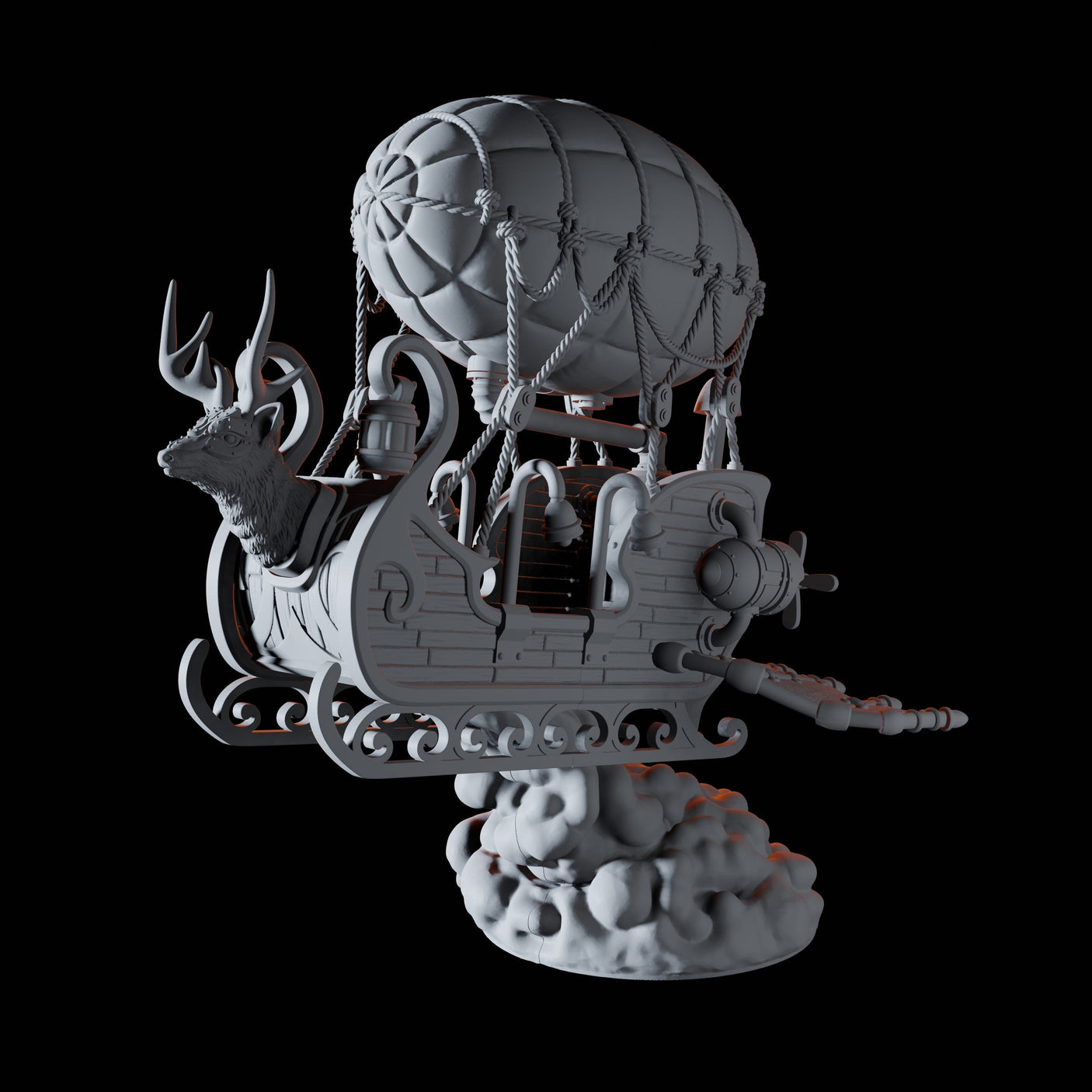 Santa's Sleigh Miniature for Dungeons and Dragons, Pathfinder or other TTRPGs
