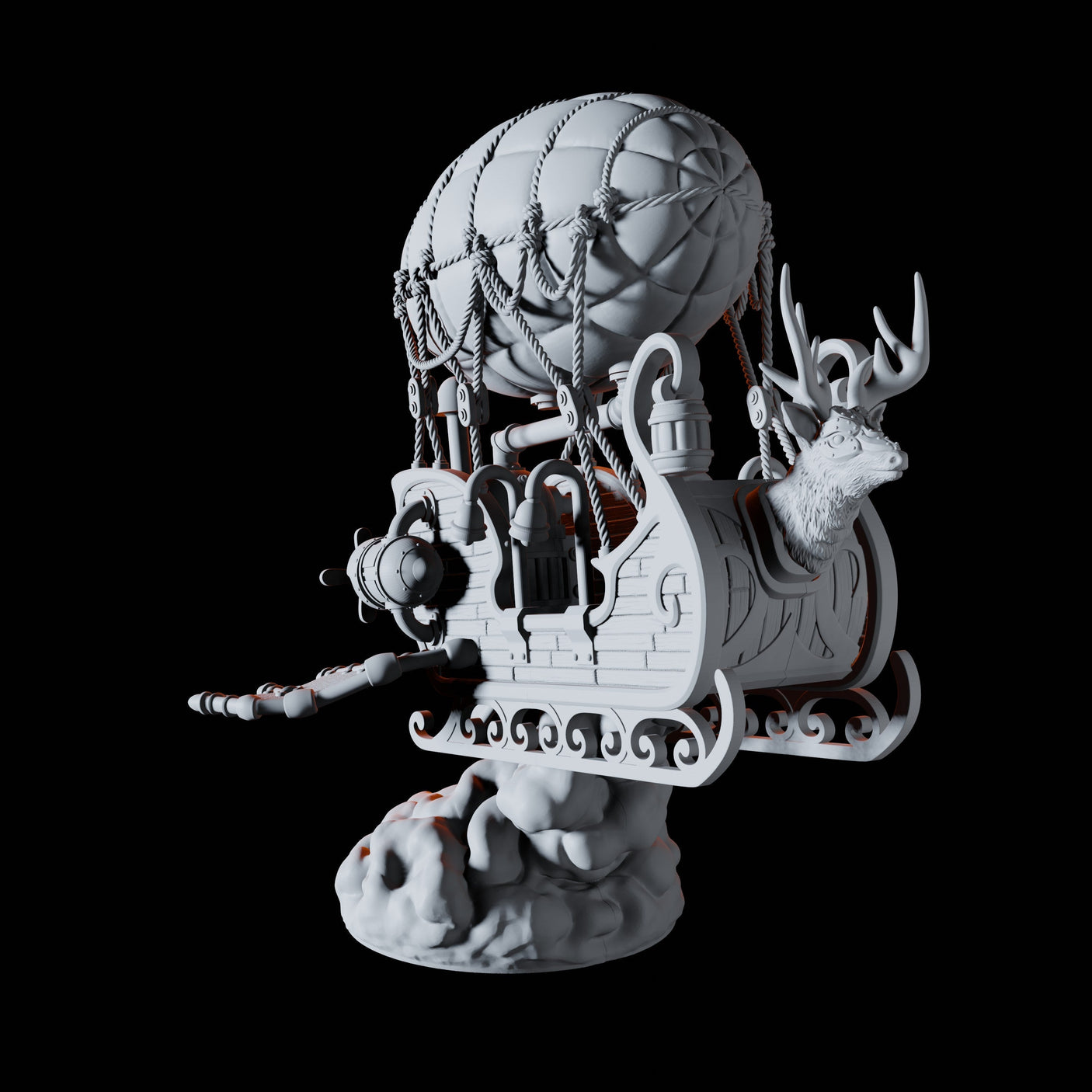 Santa's Sleigh Miniature for Dungeons and Dragons, Pathfinder or other TTRPGs