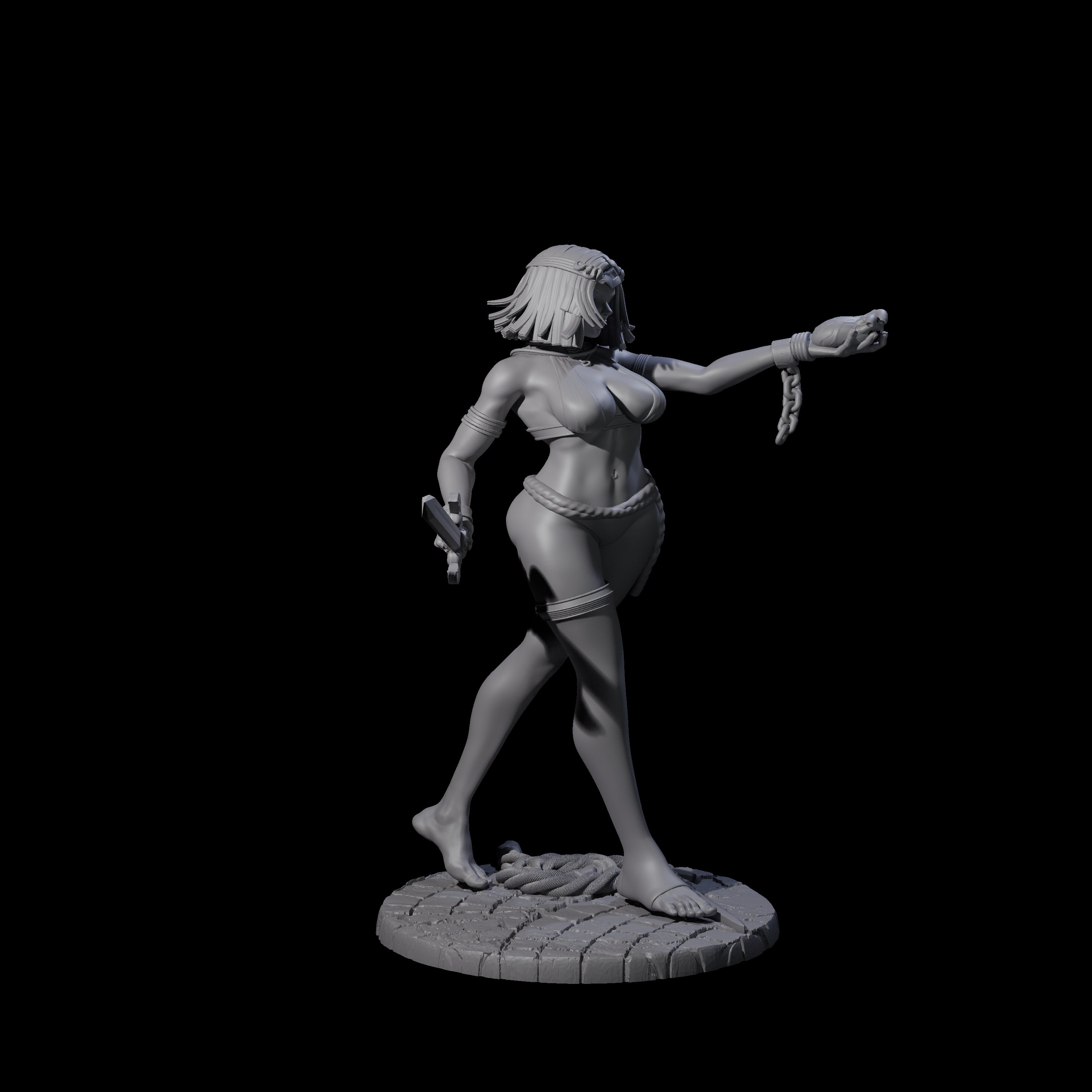 Saphire - Slave Fighter Miniature for Dungeons and Dragons, Pathfinder or other TTRPGs