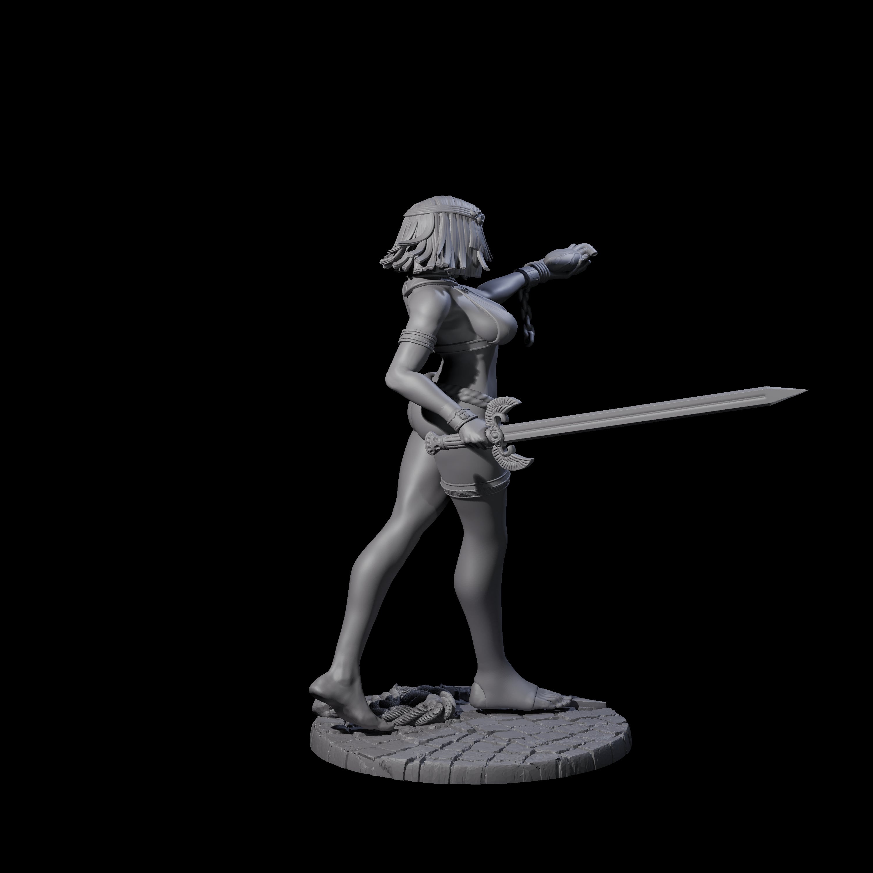 Saphire - Slave Fighter Miniature for Dungeons and Dragons, Pathfinder or other TTRPGs