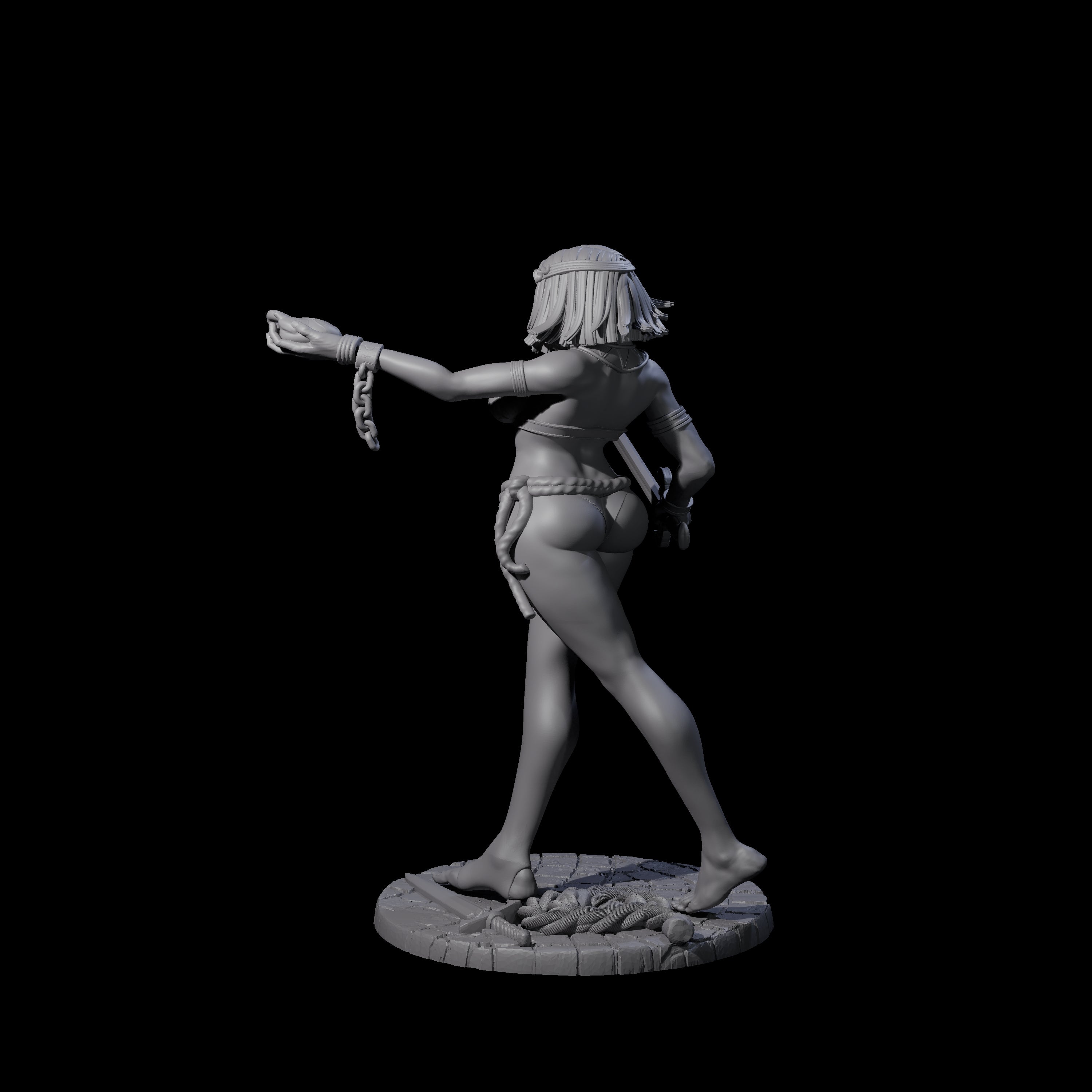 Saphire - Slave Fighter Miniature for Dungeons and Dragons, Pathfinder or other TTRPGs