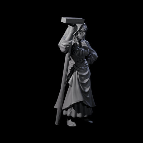 Sarcastic Washerwoman Miniature for Dungeons and Dragons, Pathfinder or other TTRPGs