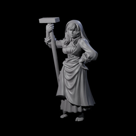 Sarcastic Washerwoman Miniature for Dungeons and Dragons, Pathfinder or other TTRPGs