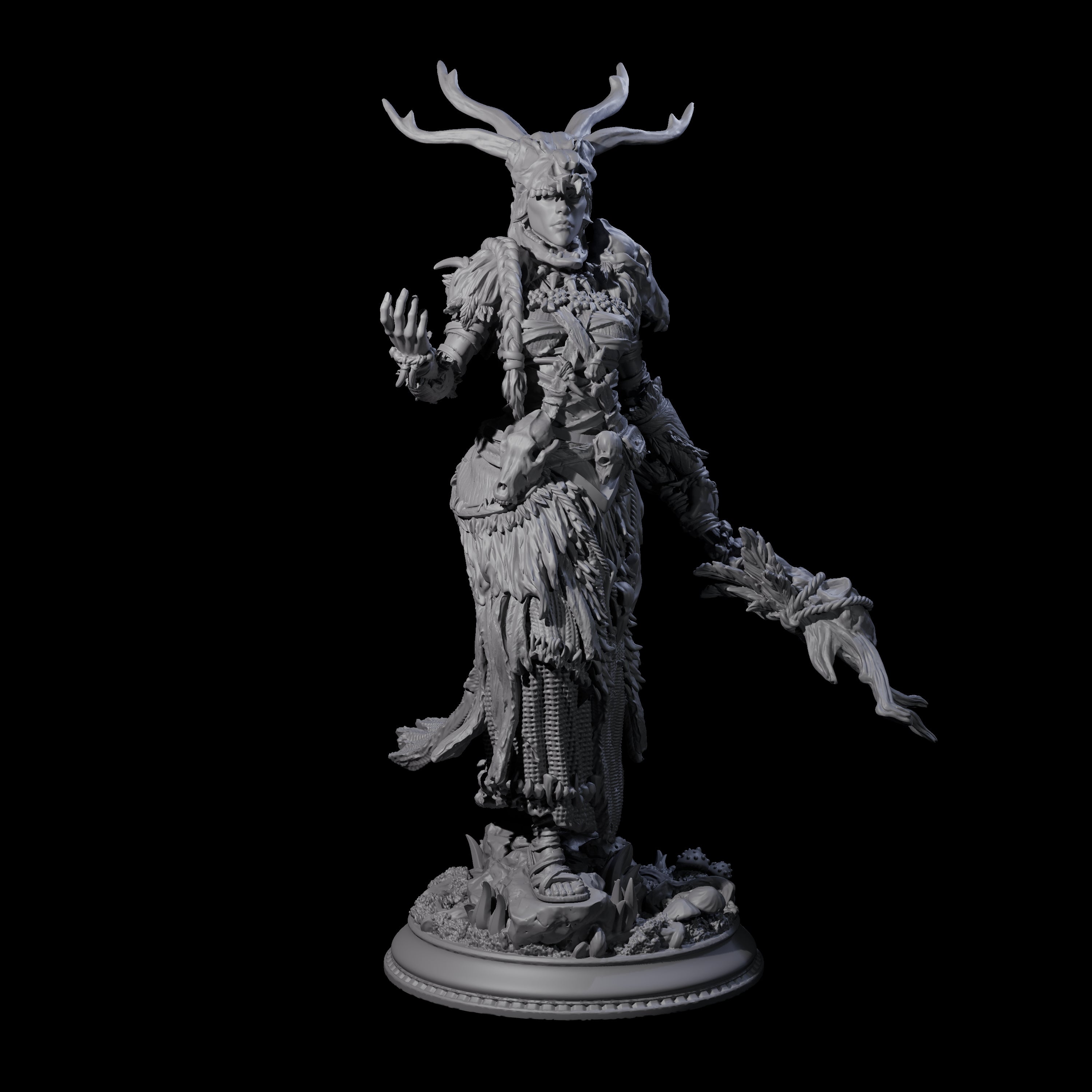 Sassy Druid Miniature for Dungeons and Dragons, Pathfinder or other TTRPGs