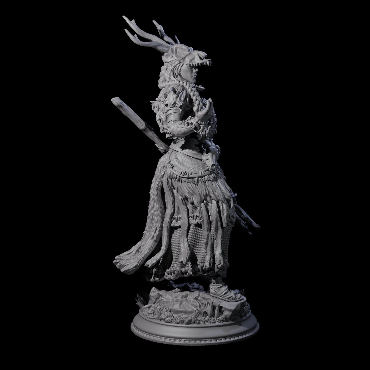 Sassy Druid Miniature for Dungeons and Dragons, Pathfinder or other TTRPGs