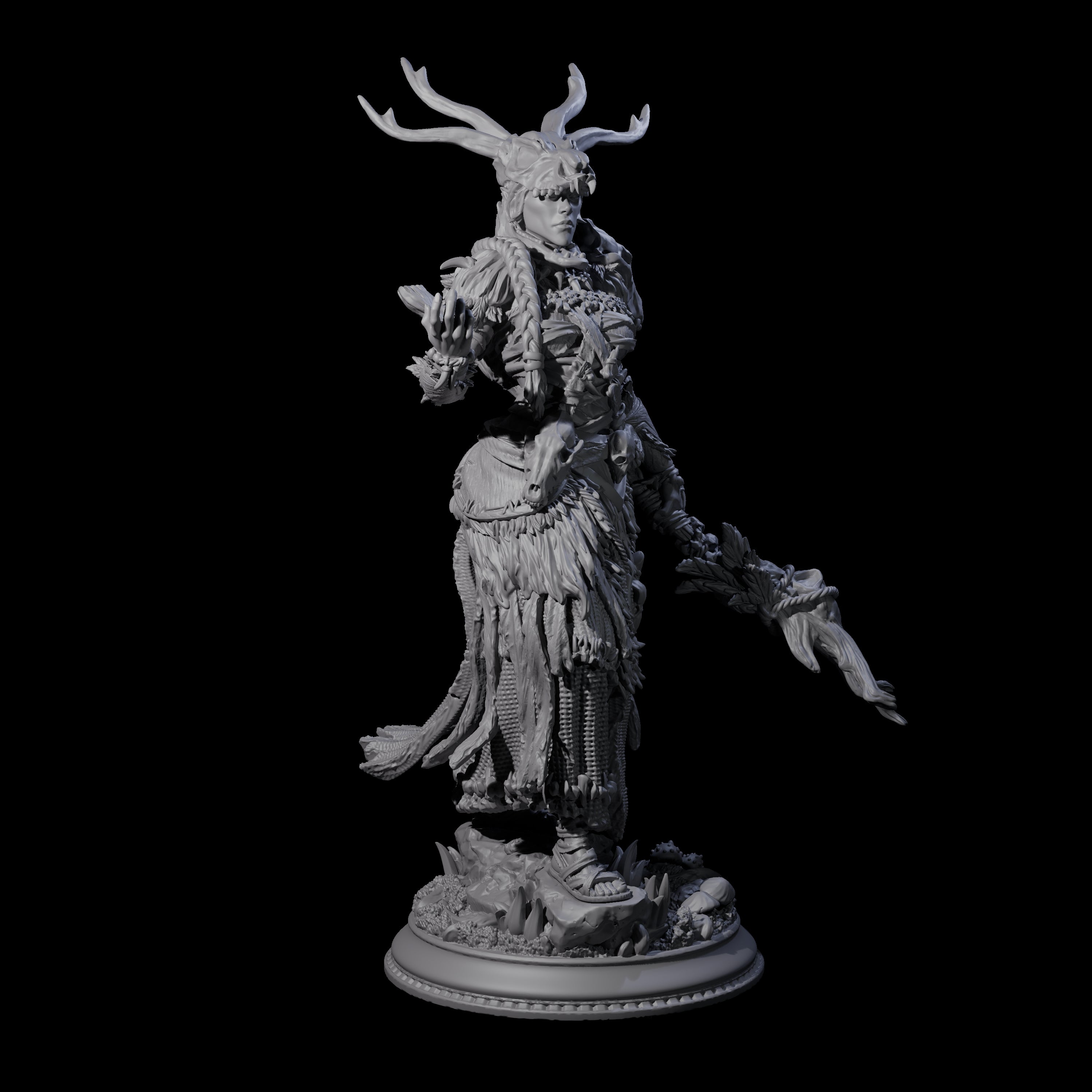 Sassy Druid Miniature for Dungeons and Dragons, Pathfinder or other TTRPGs