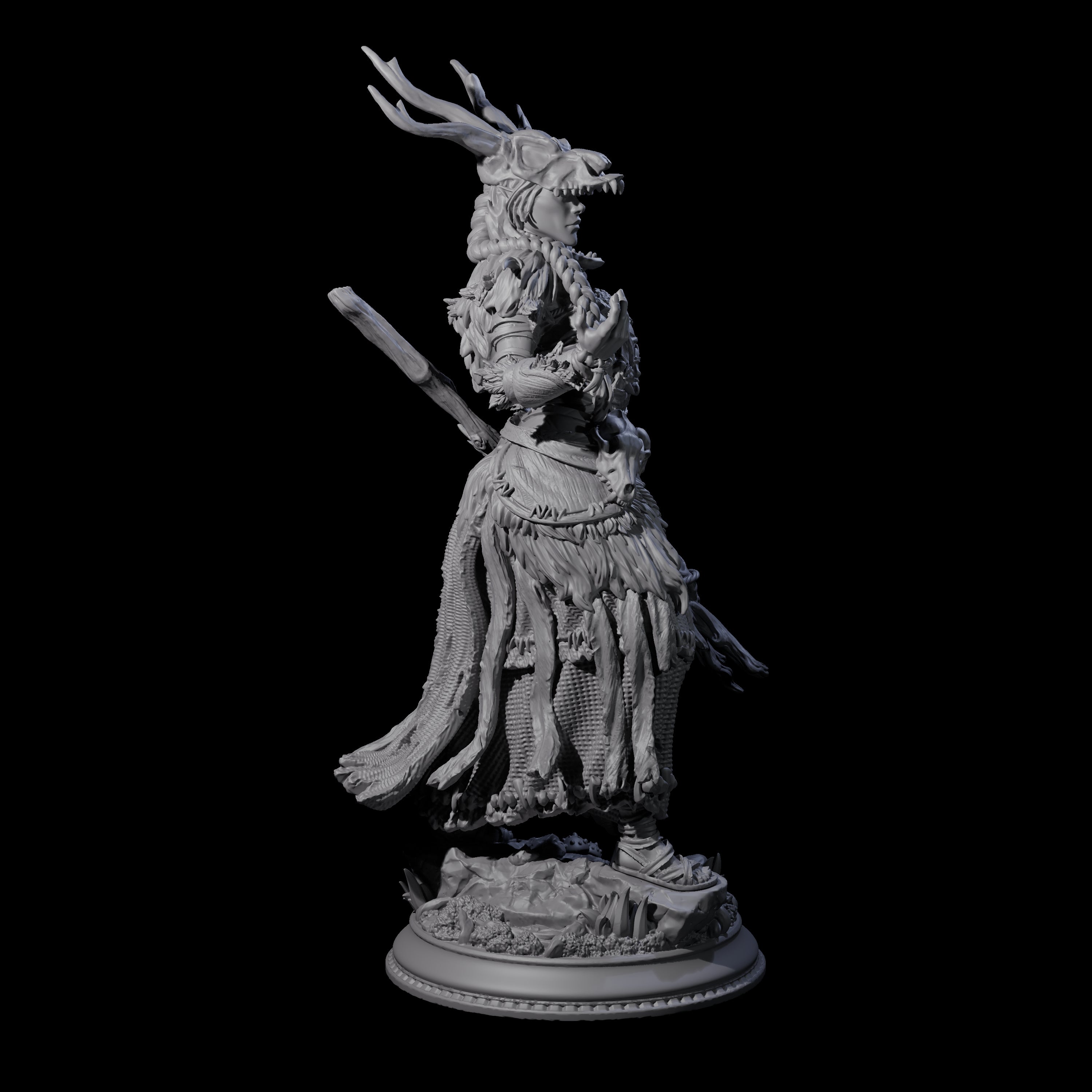 Sassy Druid Miniature for Dungeons and Dragons, Pathfinder or other TTRPGs