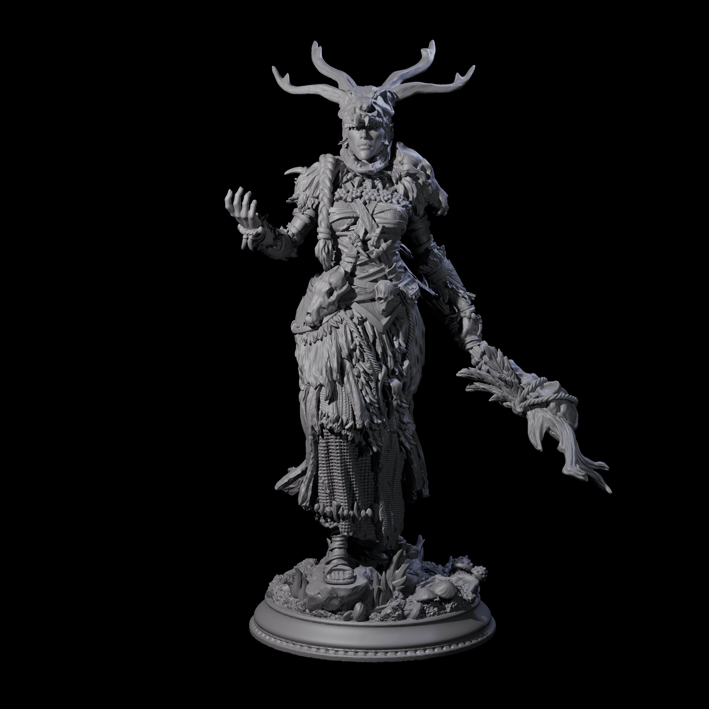 Sassy Druid Miniature for Dungeons and Dragons, Pathfinder or other TTRPGs