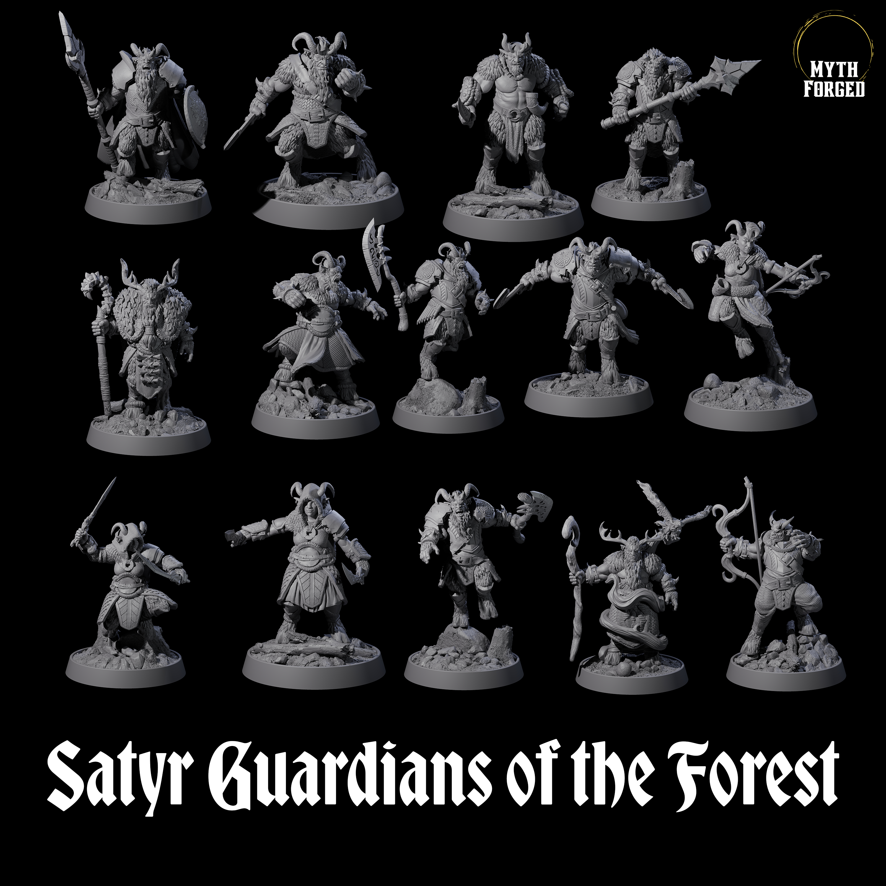 Satyr Guardians of the Forest Miniature for Dungeons and Dragons, Pathfinder or other TTRPGs