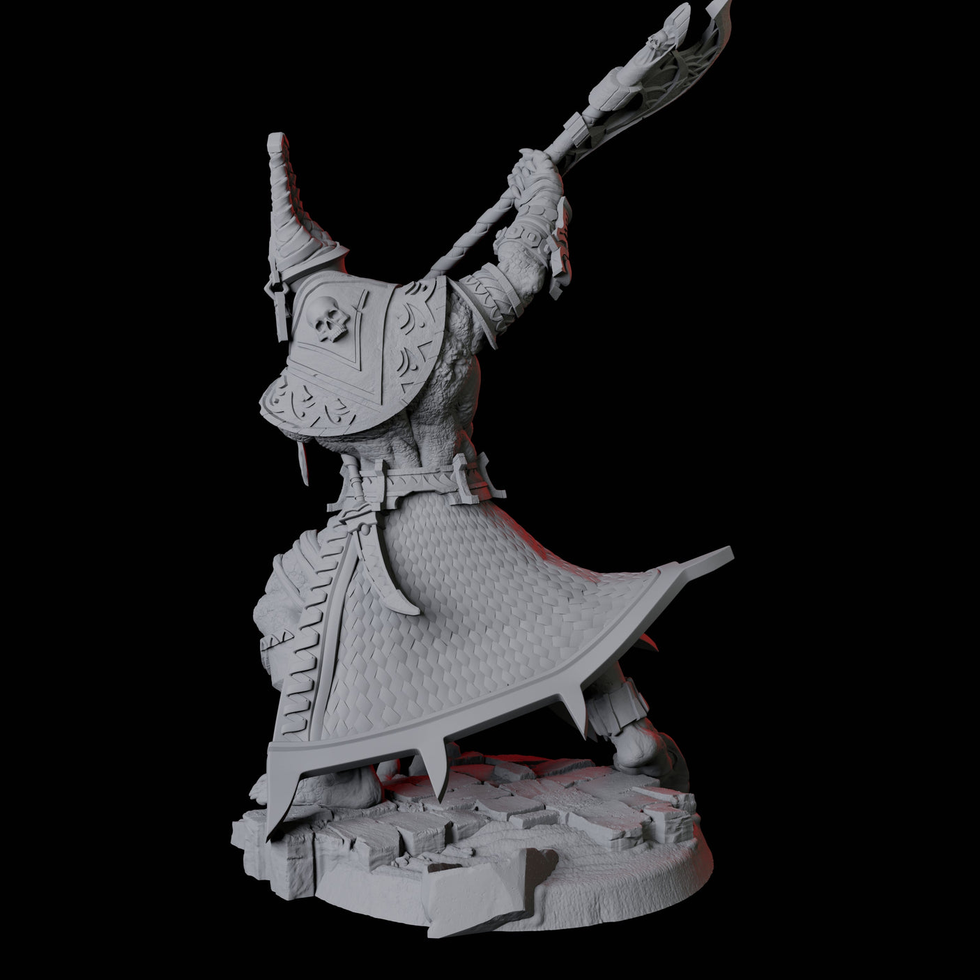 Saurian War Priest B Miniature for Dungeons and Dragons, Pathfinder or other TTRPGs