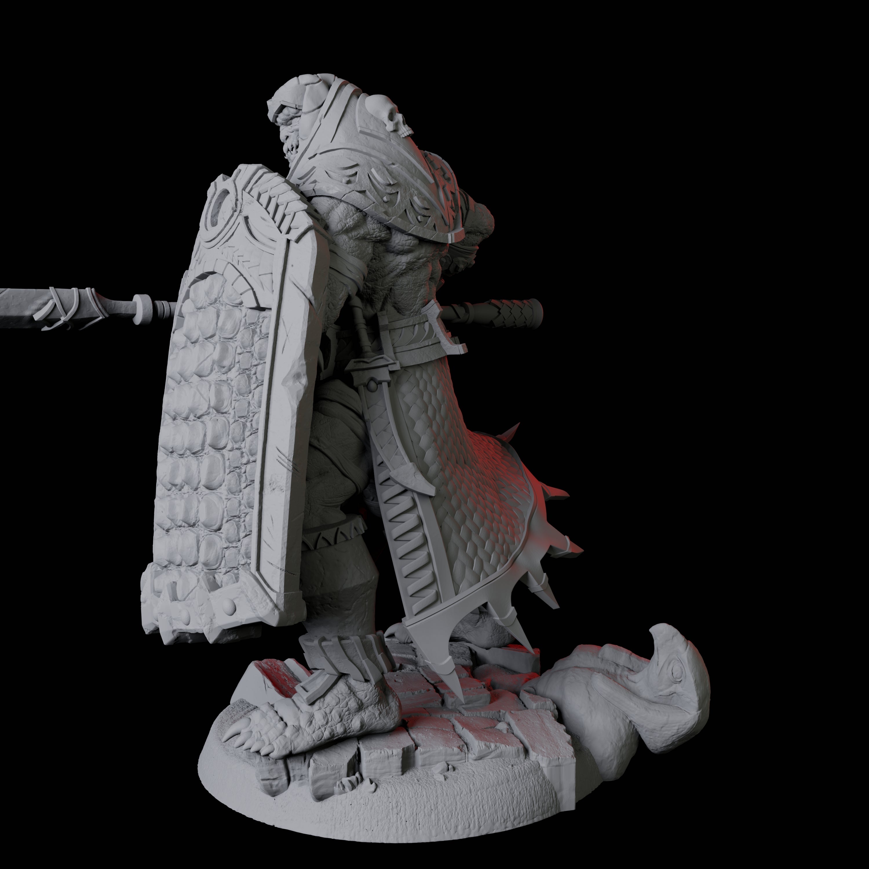 Saurian War Priest C Miniature for Dungeons and Dragons, Pathfinder or other TTRPGs