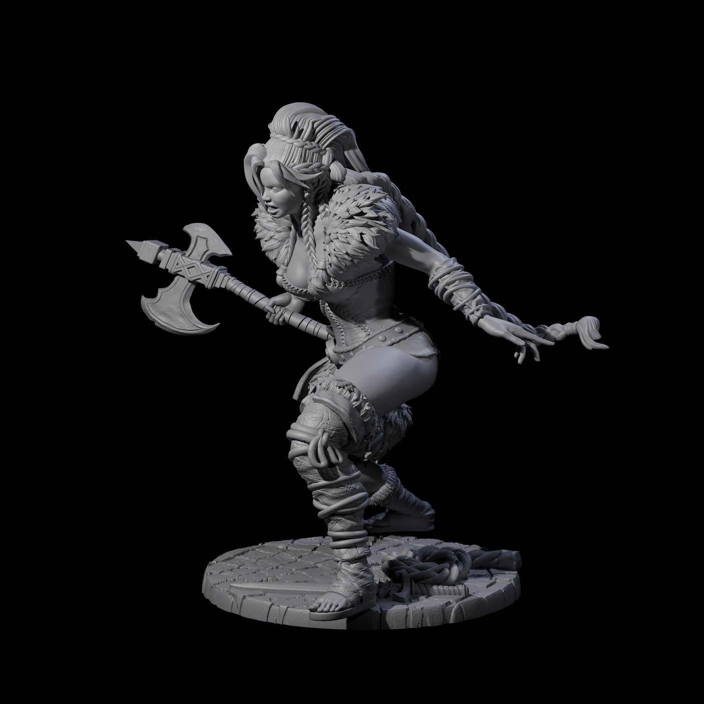 Sava - Grimancing Barbarian Miniature for Dungeons and Dragons, Pathfinder or other TTRPGs