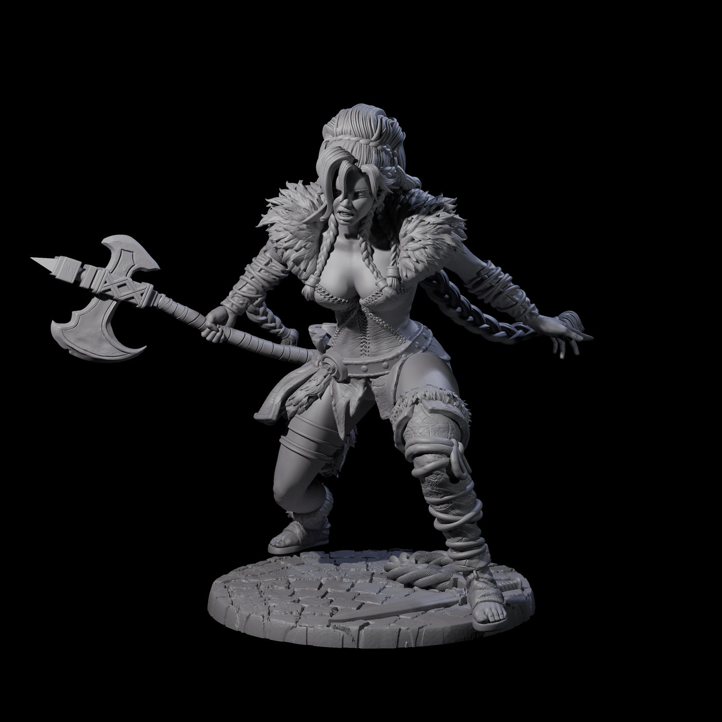 Sava - Grimancing Barbarian Miniature for Dungeons and Dragons, Pathfinder or other TTRPGs