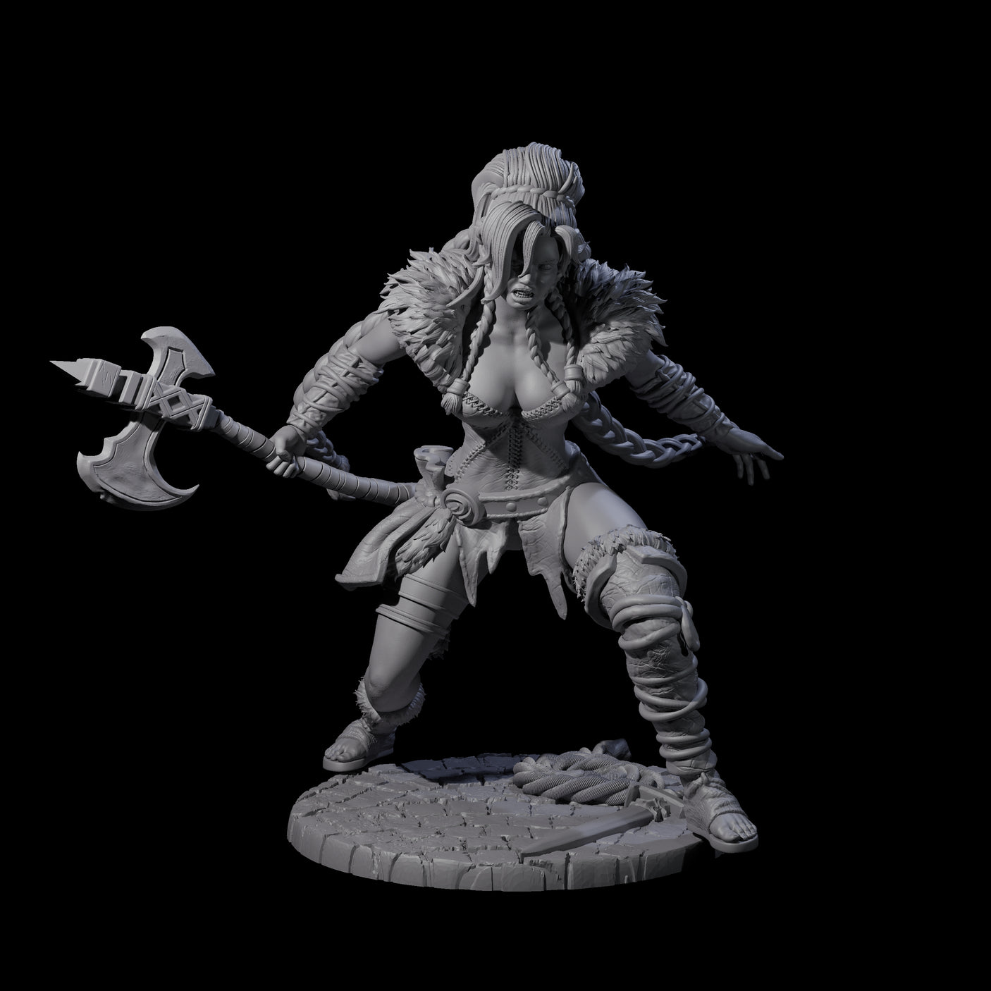 Sava - Grimancing Barbarian Miniature for Dungeons and Dragons, Pathfinder or other TTRPGs