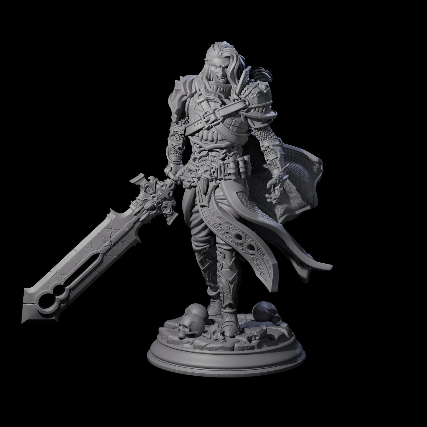 Savage Master Vampire Fighter Miniature for Dungeons and Dragons, Pathfinder or other TTRPGs