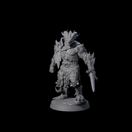 Scaled Dragonborn Swordsman Miniature for Dungeons and Dragons, Pathfinder or other TTRPGs