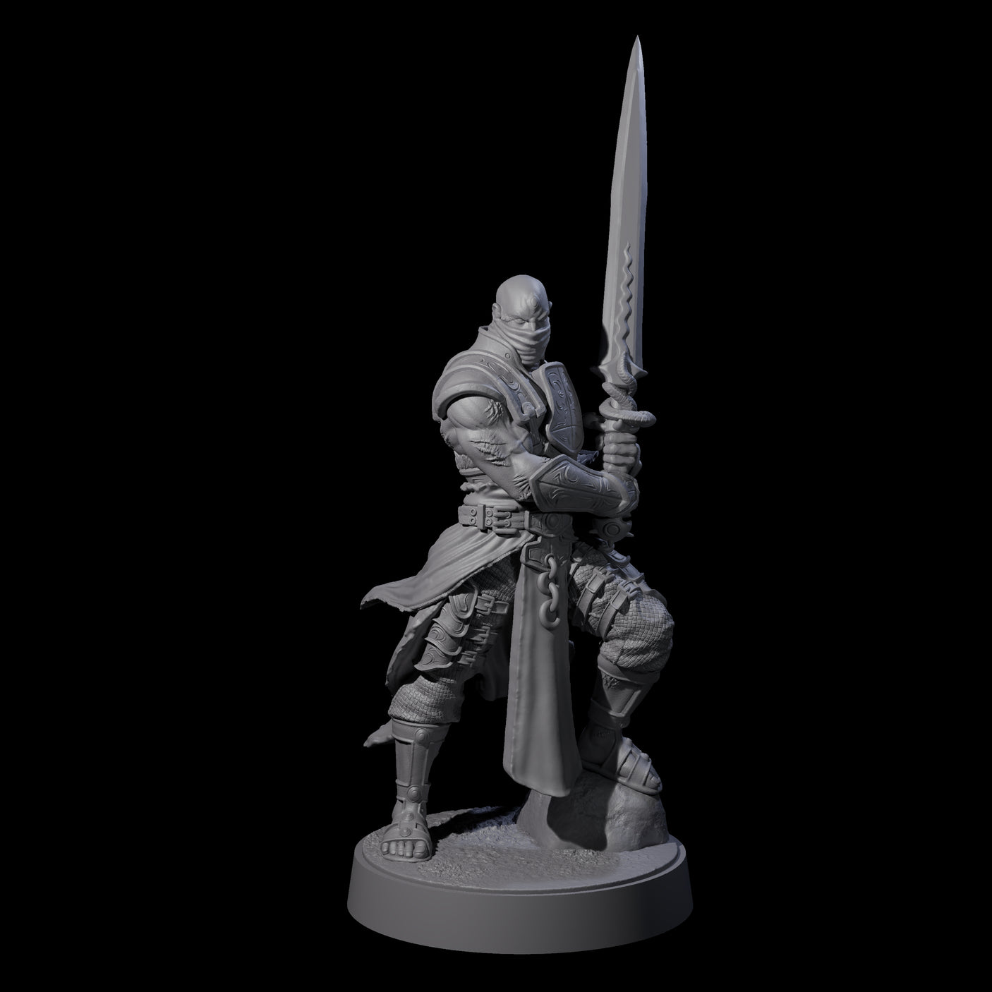 Scarred Barbarian Champion Miniature for Dungeons and Dragons, Pathfinder or other TTRPGs