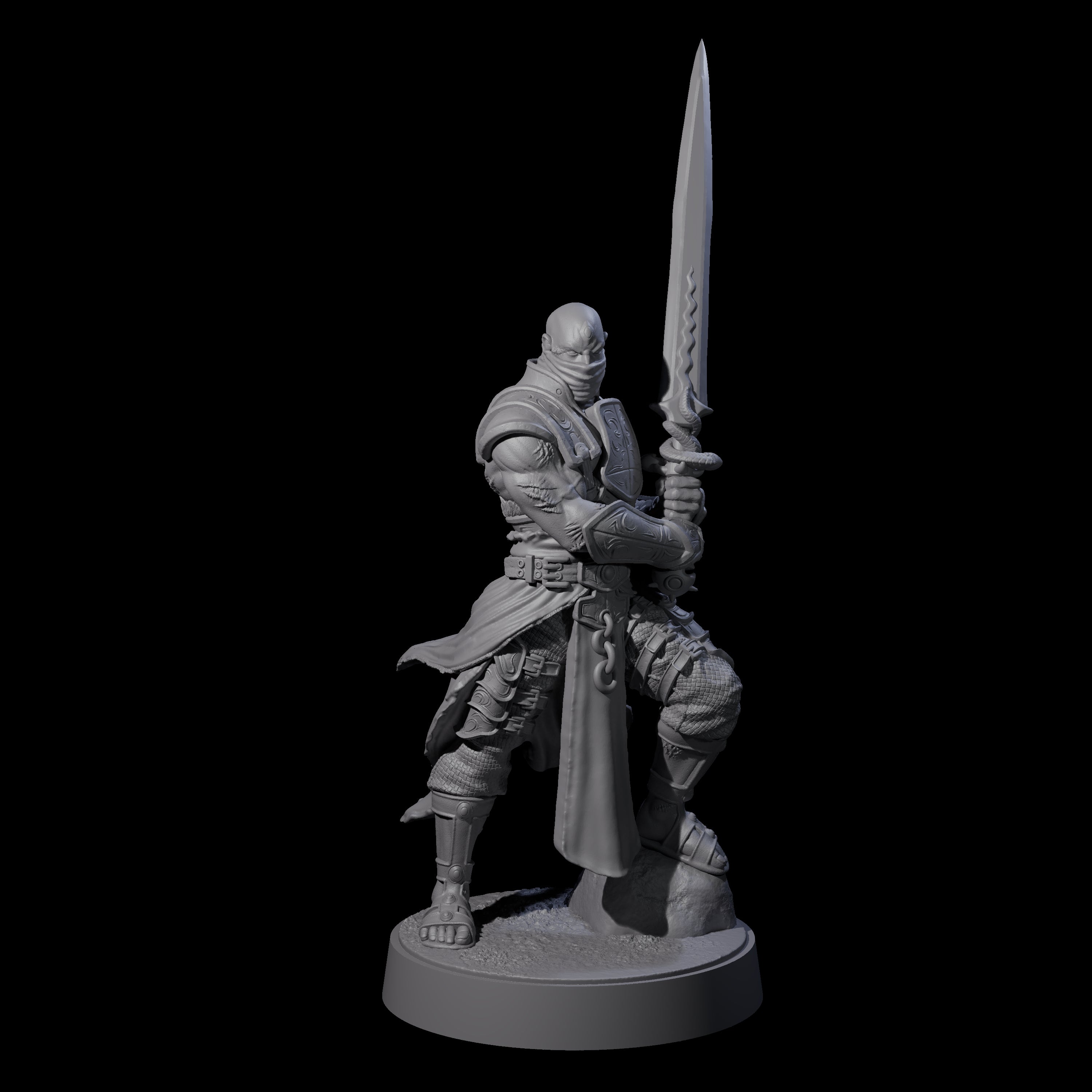 Scarred Barbarian Champion Miniature for Dungeons and Dragons, Pathfinder or other TTRPGs