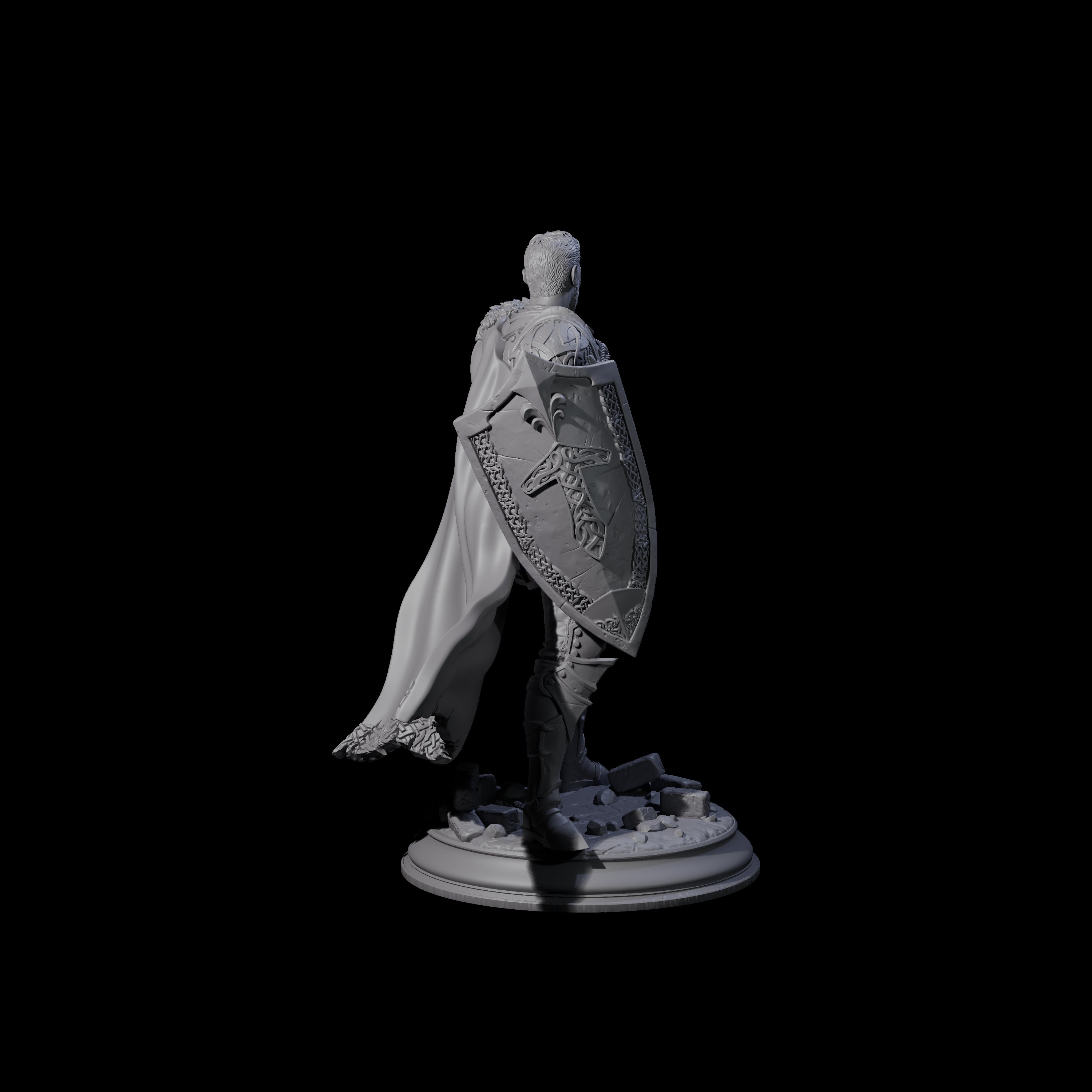 Scarred Knight Miniature for Dungeons and Dragons, Pathfinder or other TTRPGs