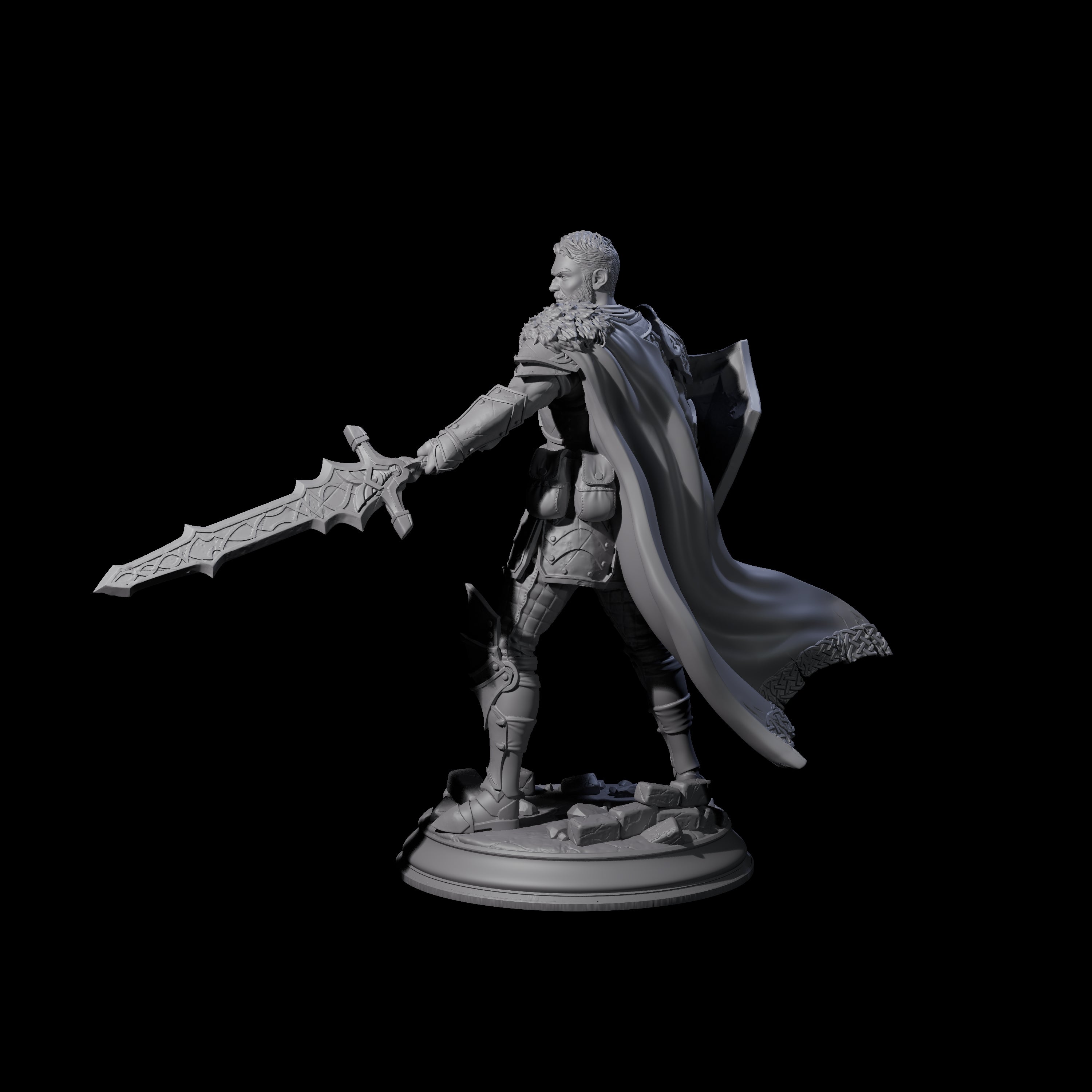 Scarred Knight Miniature for Dungeons and Dragons, Pathfinder or other TTRPGs