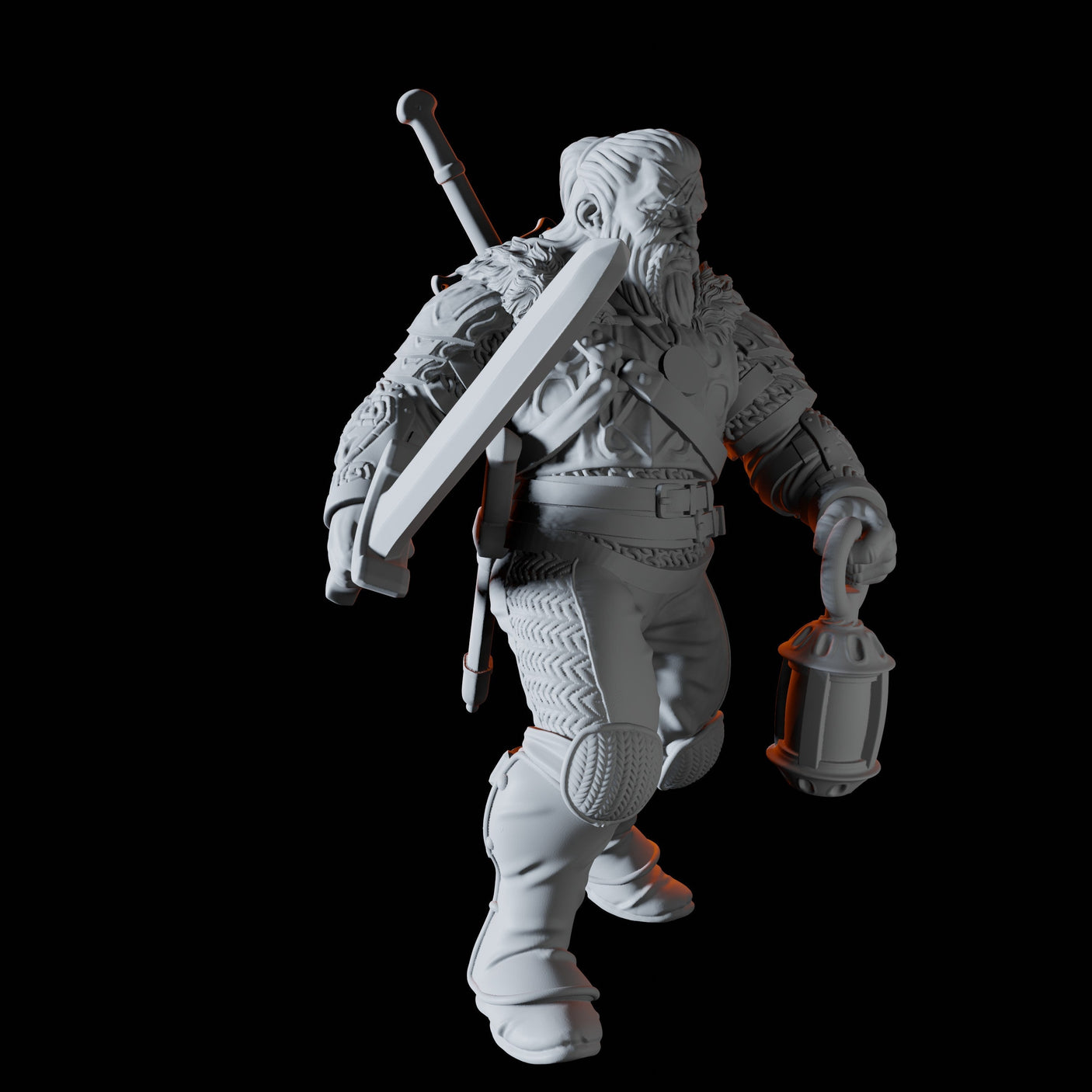 Scarred Monster Hunter Miniature for Dungeons and Dragons, Pathfinder or other TTRPGs