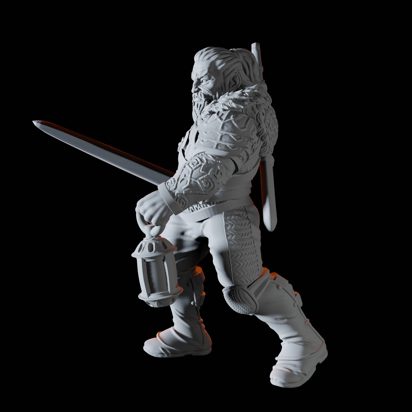 Scarred Monster Hunter Miniature for Dungeons and Dragons, Pathfinder or other TTRPGs