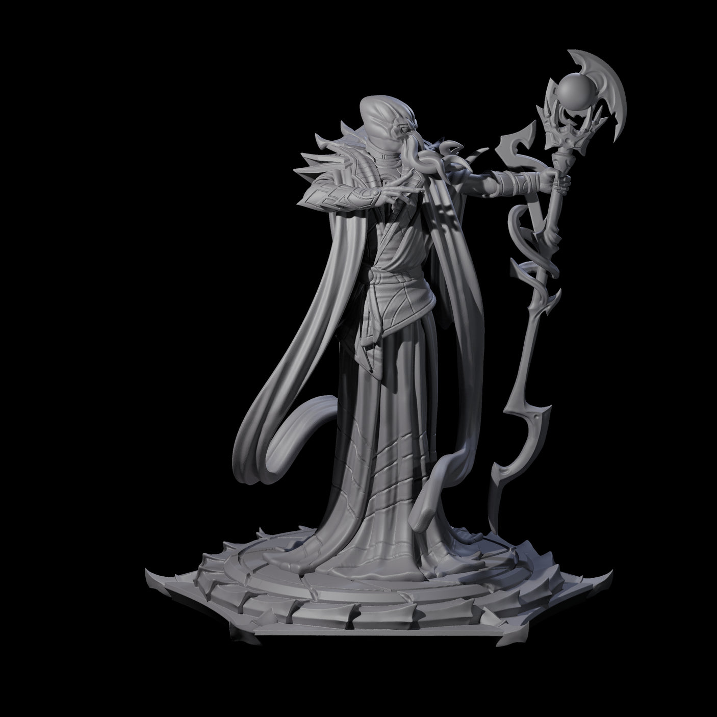 Scheming Mind Flayer Sorcerer D Miniature for Dungeons and Dragons, Pathfinder or other TTRPGs