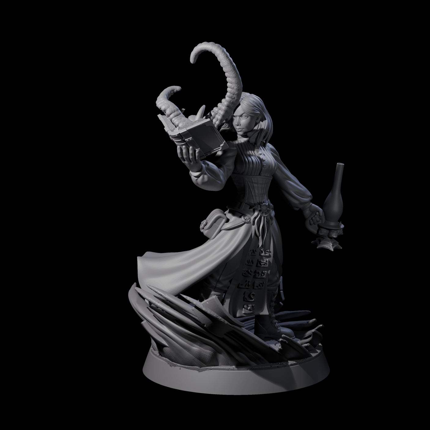 Scholarly Human Investigator Miniature for Dungeons and Dragons, Pathfinder or other TTRPGs