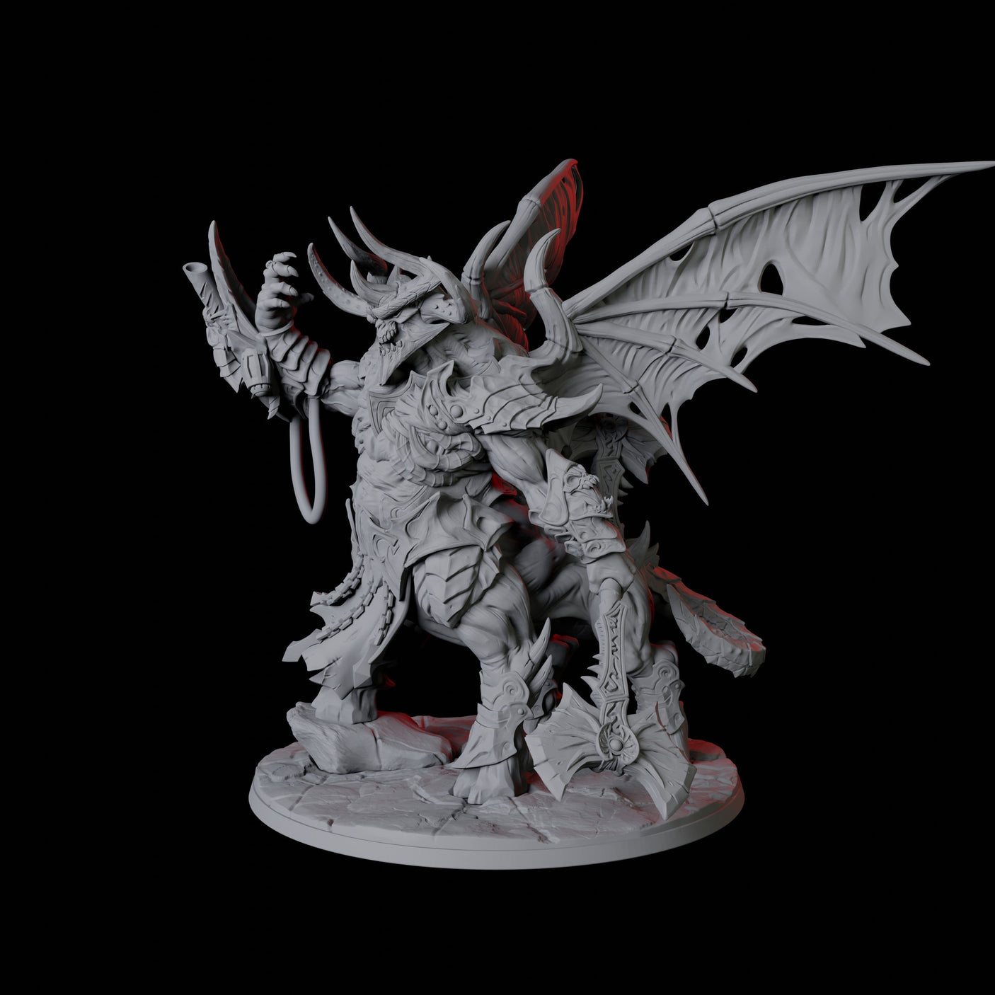 Sci-Fi Demon Lord Miniature for Dungeons and Dragons, Pathfinder or other TTRPGs