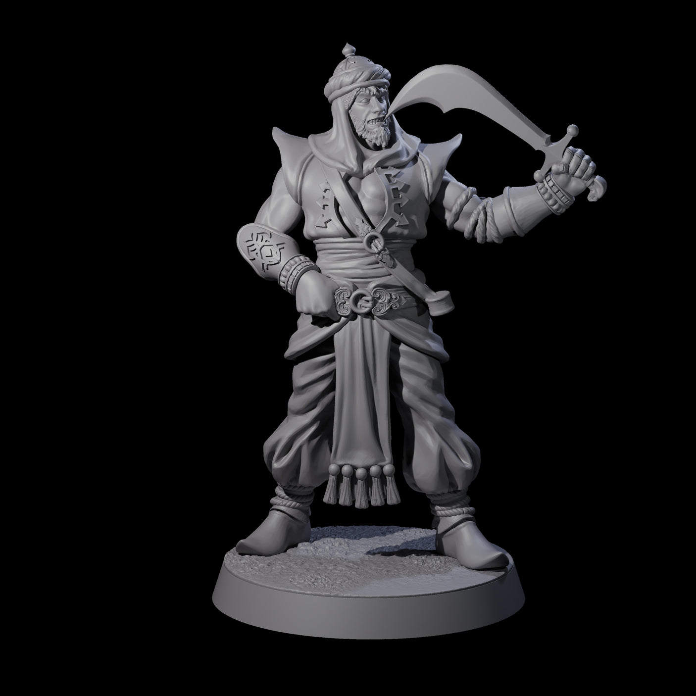 Scimitar Wielding Palace Guard A Miniature for Dungeons and Dragons, Pathfinder or other TTRPGs