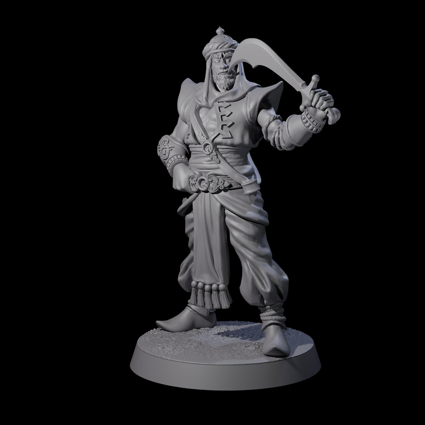 Scimitar Wielding Palace Guard A Miniature for Dungeons and Dragons, Pathfinder or other TTRPGs