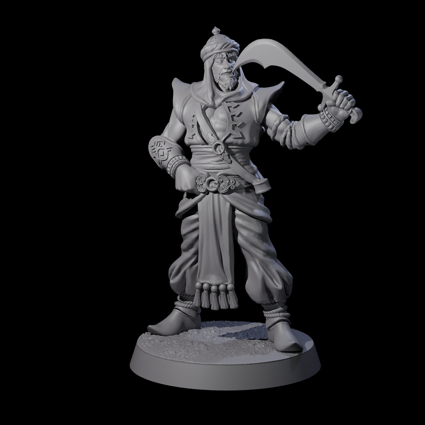 Scimitar Wielding Palace Guard A Miniature for Dungeons and Dragons, Pathfinder or other TTRPGs