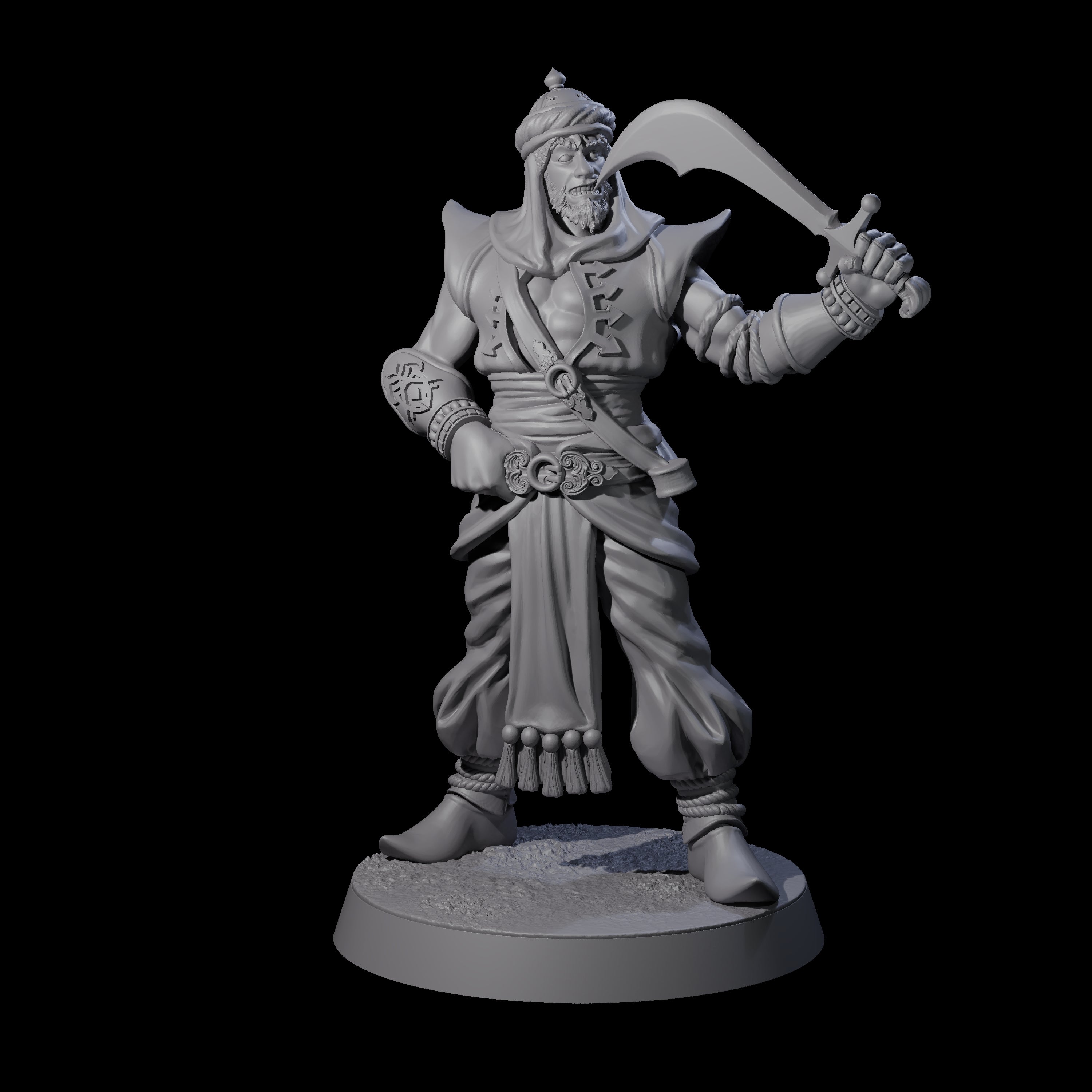 Scimitar Wielding Palace Guard A Miniature for Dungeons and Dragons, Pathfinder or other TTRPGs