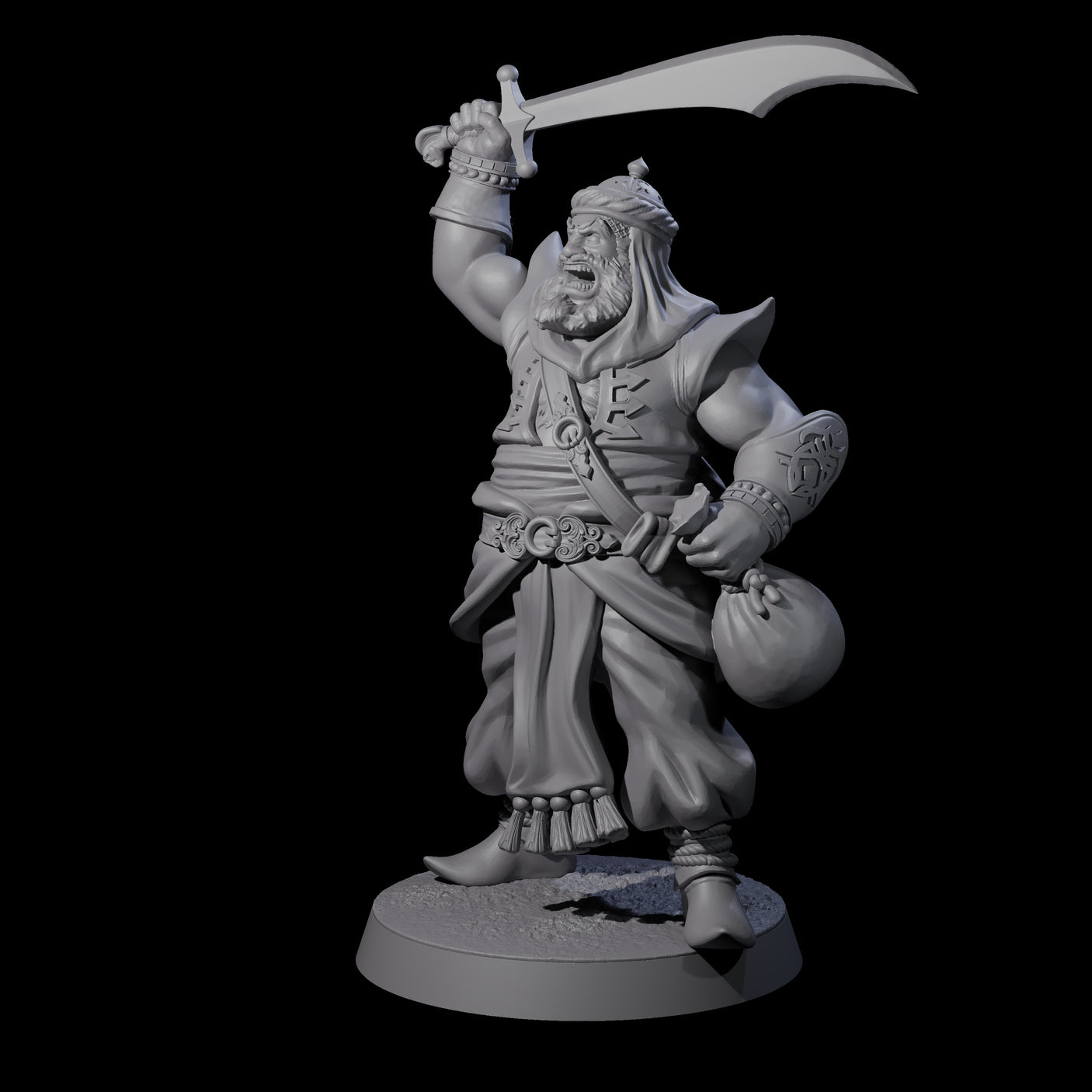 Scimitar Wielding Palace Guard B Miniature for Dungeons and Dragons, Pathfinder or other TTRPGs