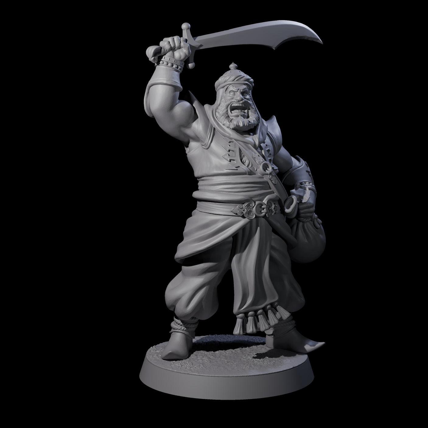 Scimitar Wielding Palace Guard B Miniature for Dungeons and Dragons, Pathfinder or other TTRPGs