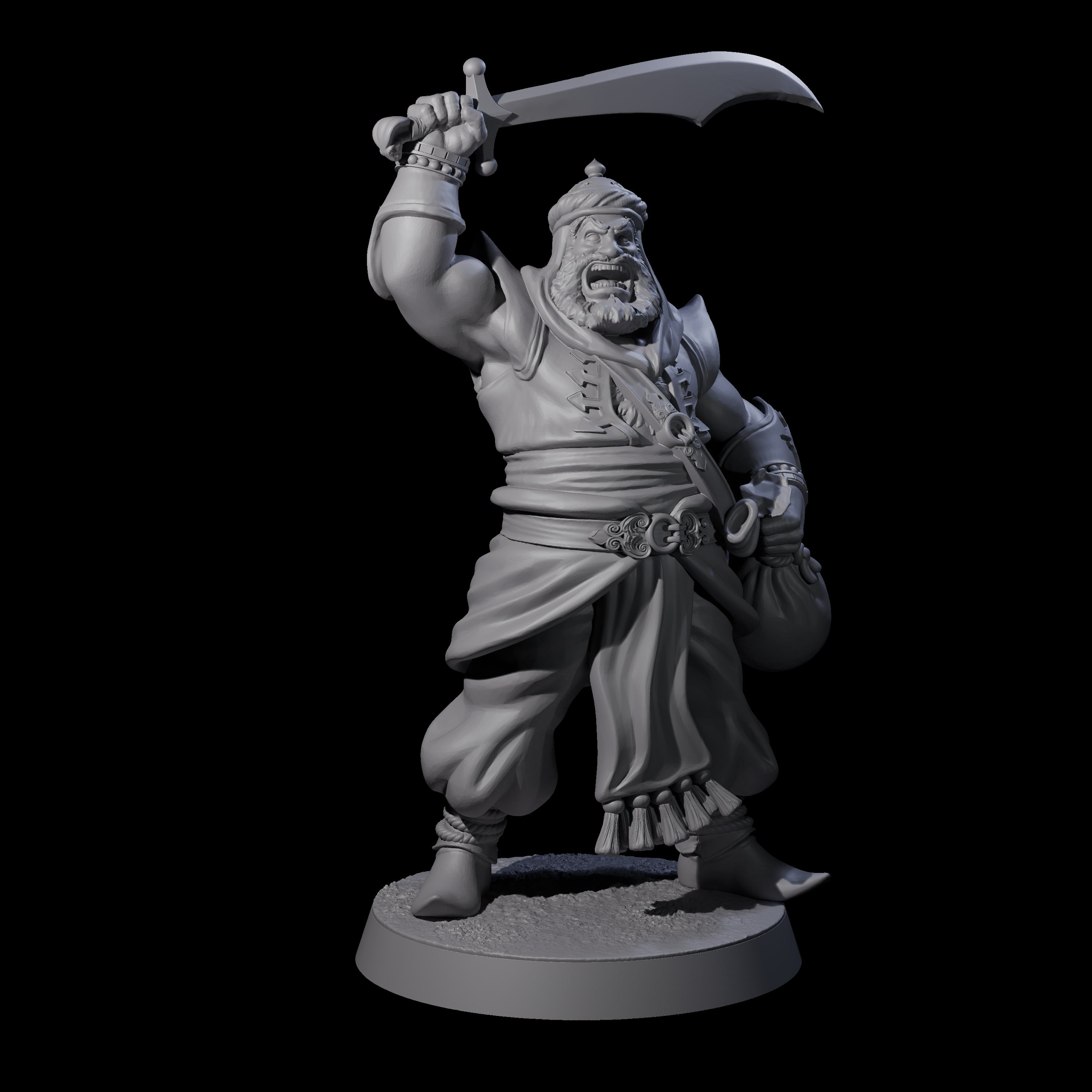 Scimitar Wielding Palace Guard B Miniature for Dungeons and Dragons, Pathfinder or other TTRPGs