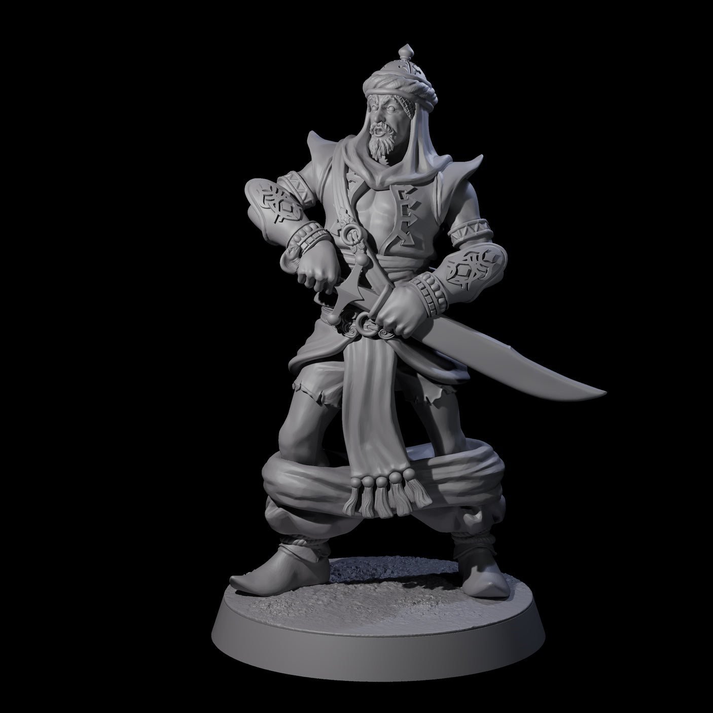 Scimitar Wielding Palace Guard C Miniature for Dungeons and Dragons, Pathfinder or other TTRPGs