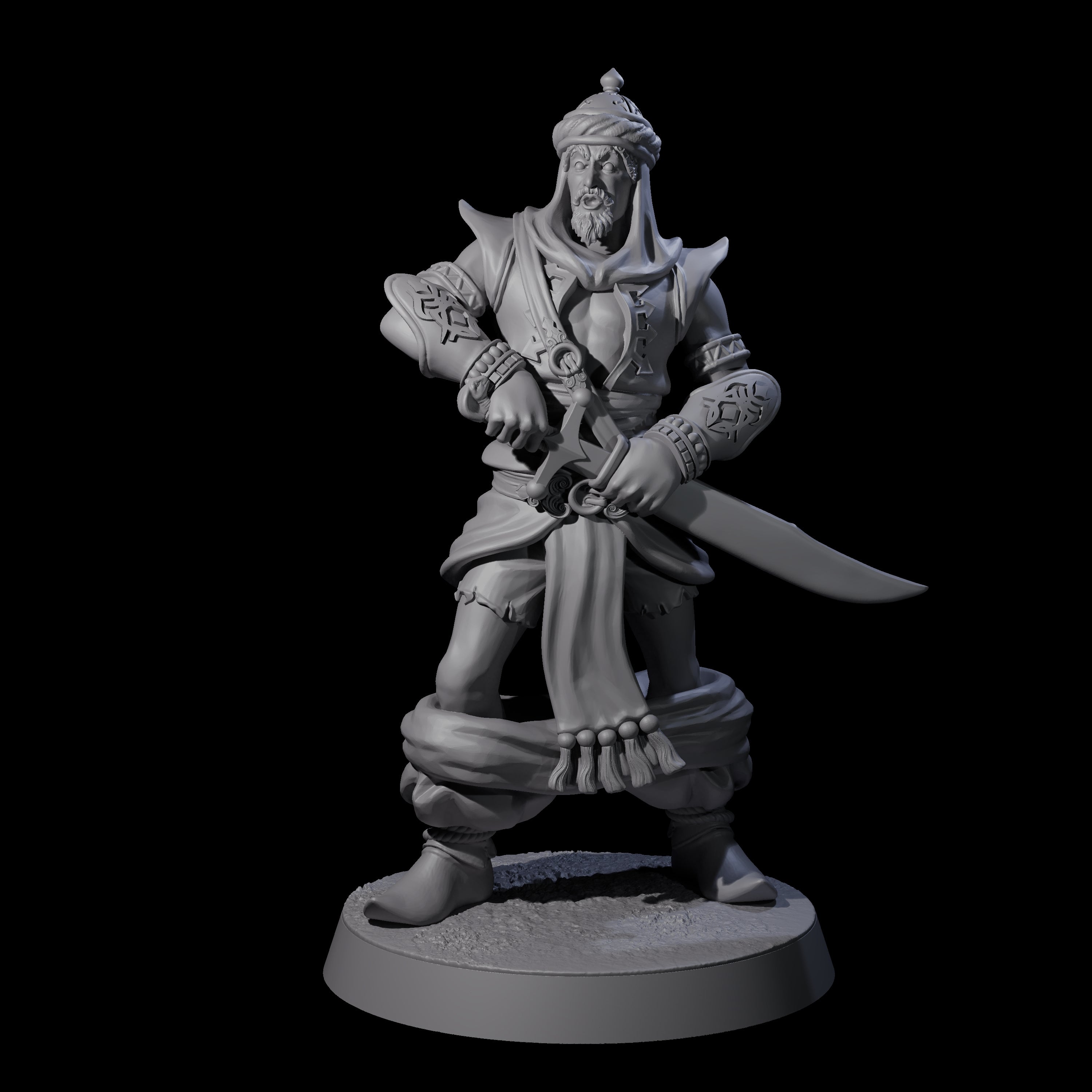 Scimitar Wielding Palace Guard C Miniature for Dungeons and Dragons, Pathfinder or other TTRPGs