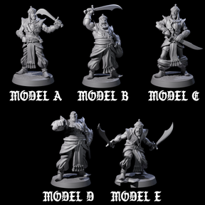 Scimitar Wielding Palace Guards Miniature for Dungeons and Dragons, Pathfinder or other TTRPGs