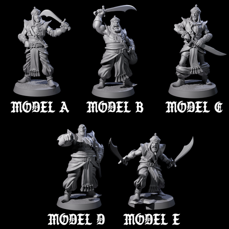 Scimitar Wielding Palace Guards Miniature for Dungeons and Dragons, Pathfinder or other TTRPGs
