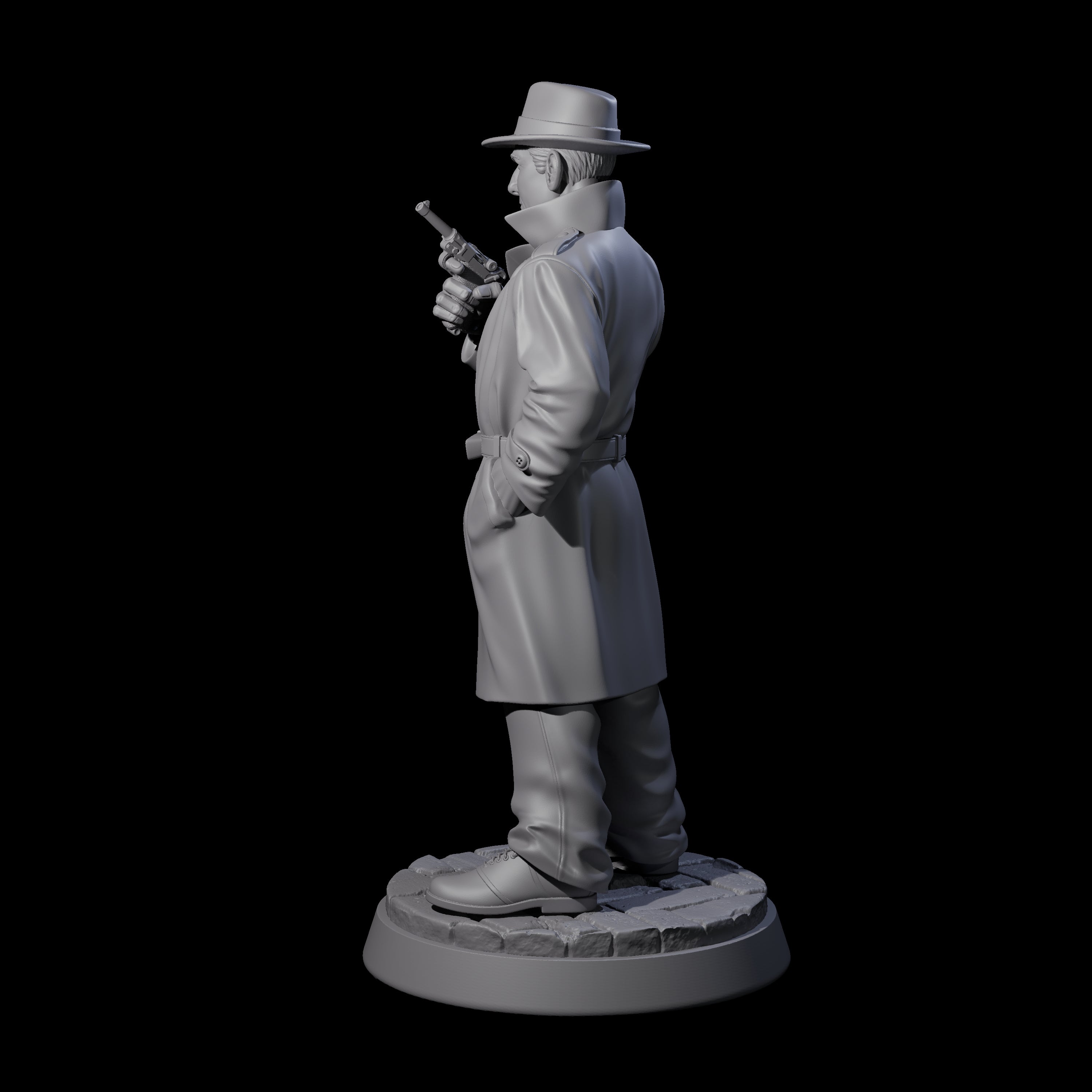 Scowlling Private Detective Miniature for Dungeons and Dragons, Pathfinder or other TTRPGs