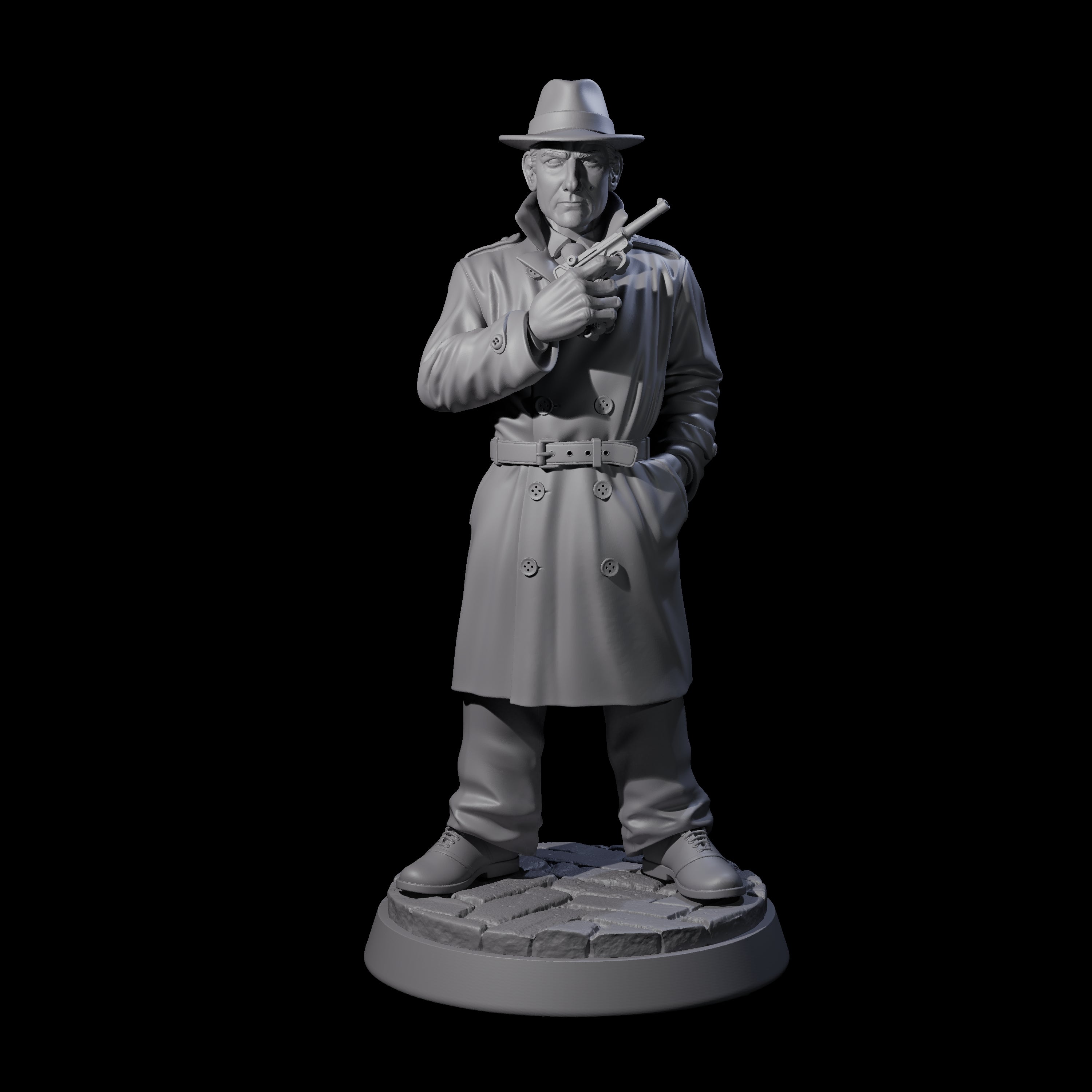 Scowlling Private Detective Miniature for Dungeons and Dragons, Pathfinder or other TTRPGs