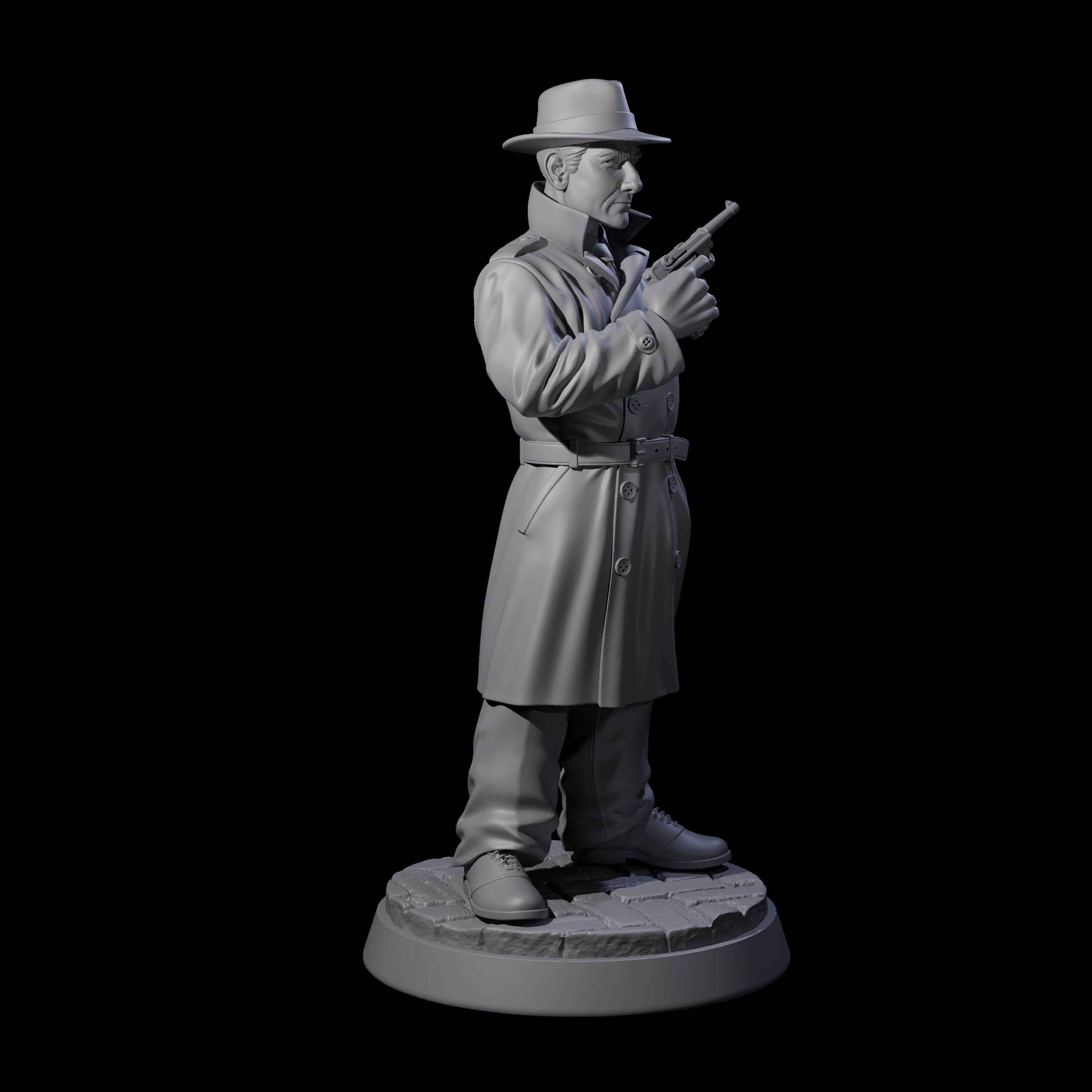 Scowlling Private Detective Miniature for Dungeons and Dragons, Pathfinder or other TTRPGs
