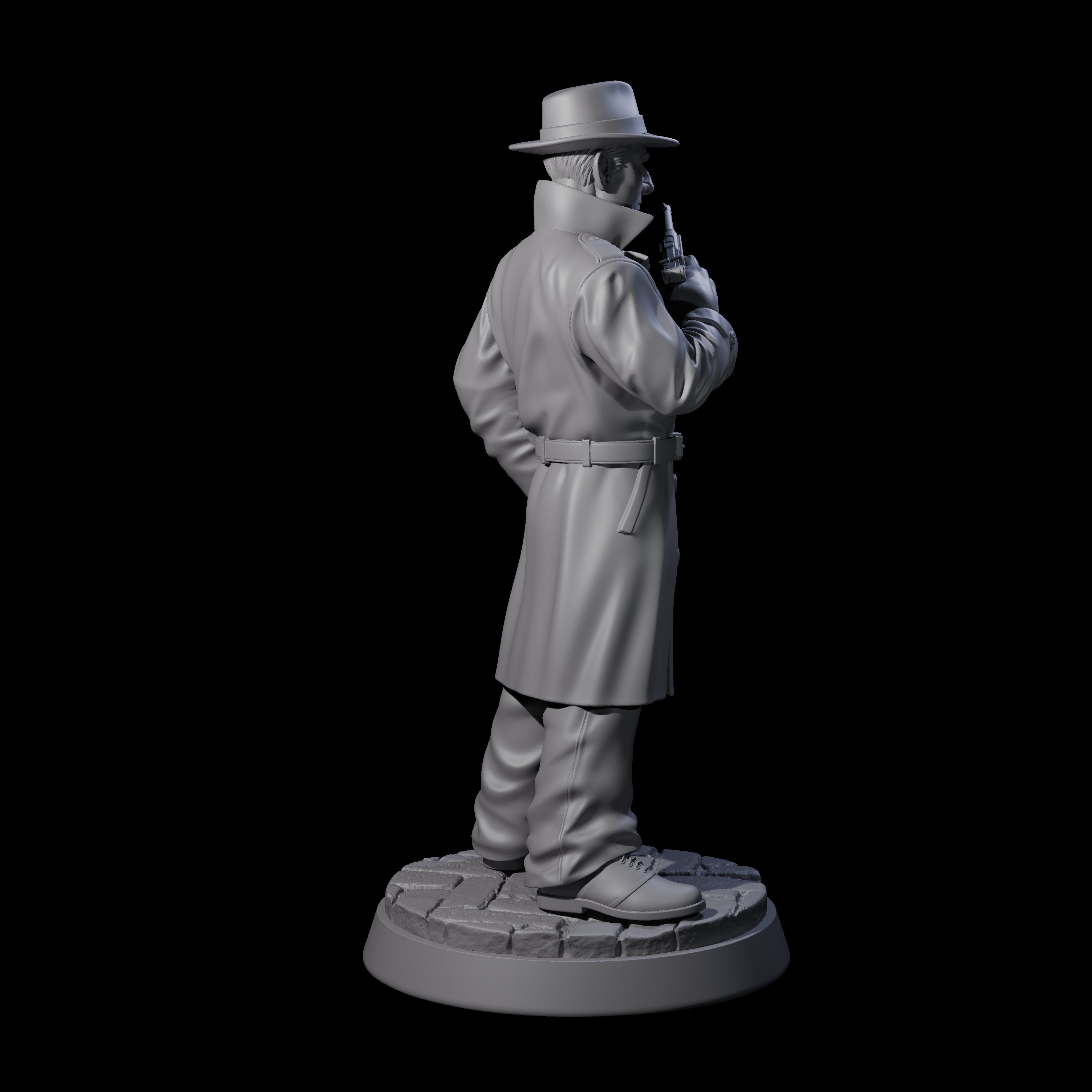 Scowlling Private Detective Miniature for Dungeons and Dragons, Pathfinder or other TTRPGs