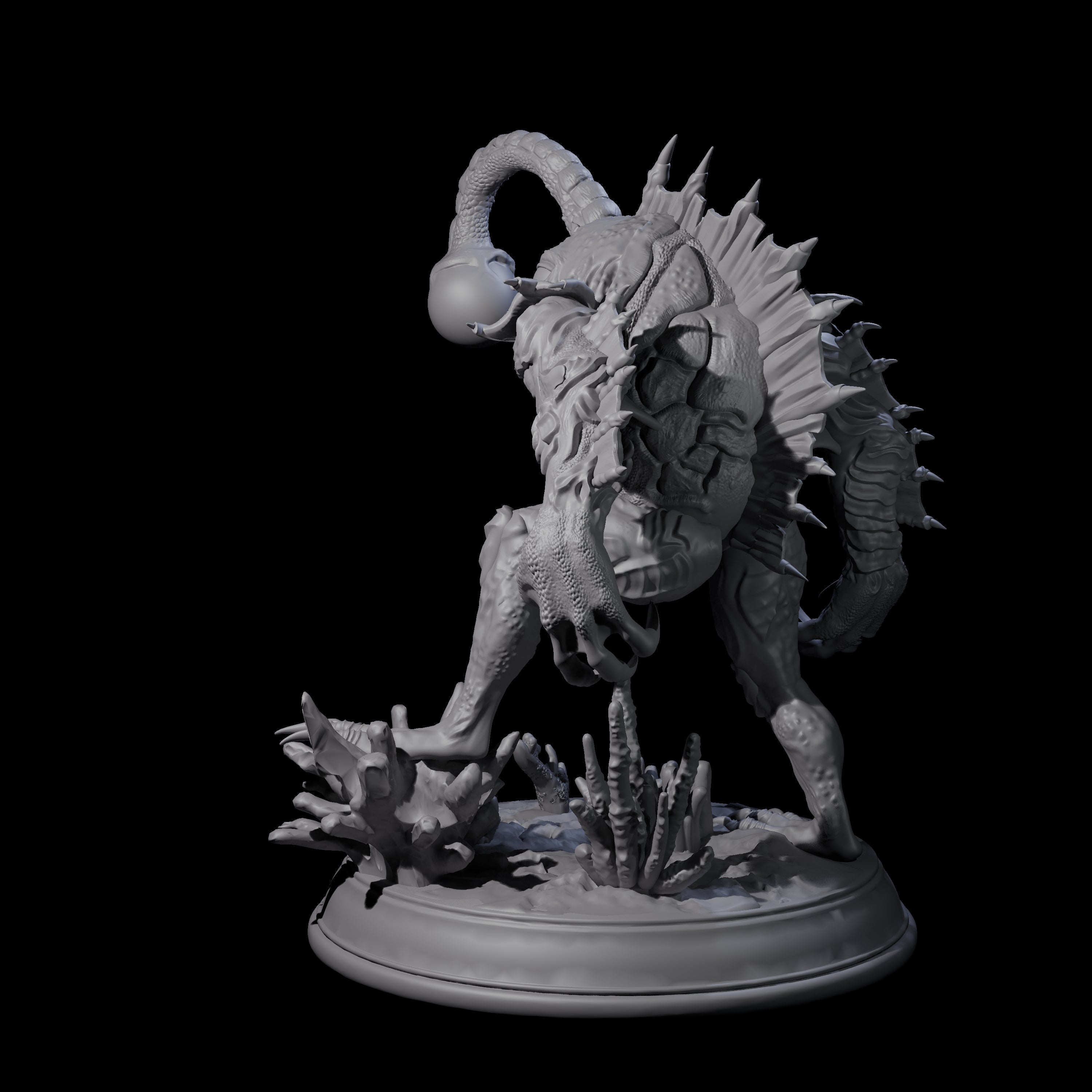 Screaming Anglerfish Sahuagin Barbarian Miniature for Dungeons and Dragons, Pathfinder or other TTRPGs