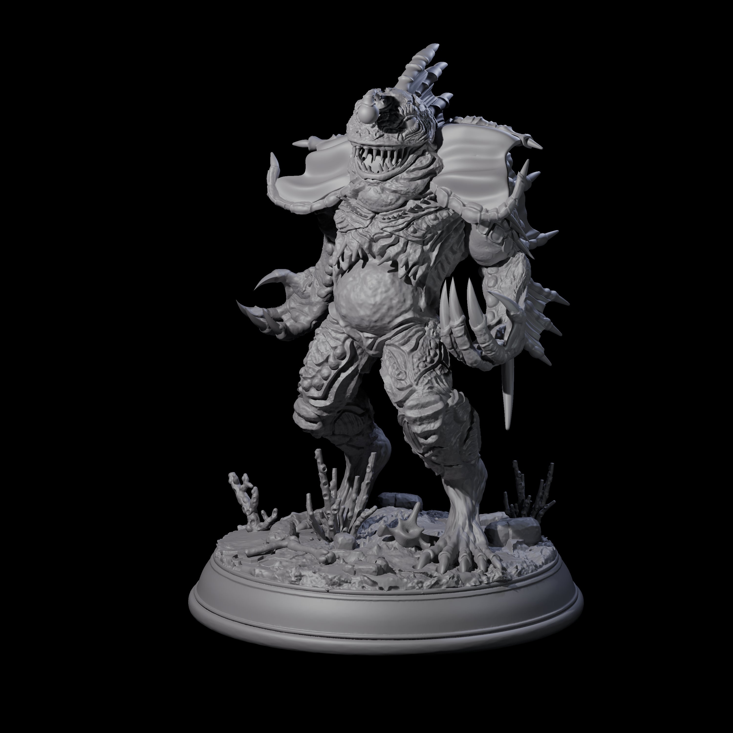 Screaming Deep One Miniature for Dungeons and Dragons, Pathfinder or other TTRPGs