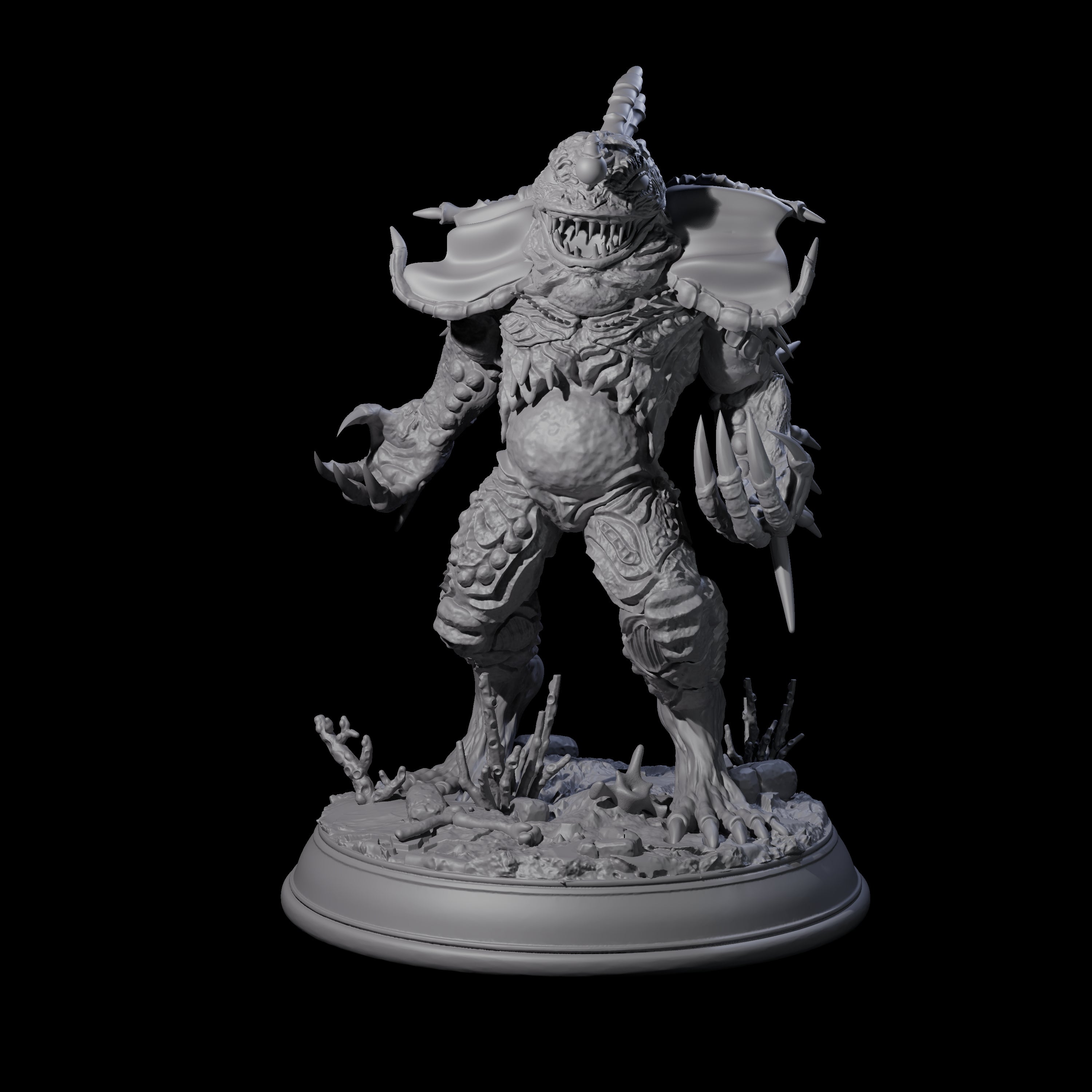 Screaming Deep One Miniature for Dungeons and Dragons, Pathfinder or other TTRPGs