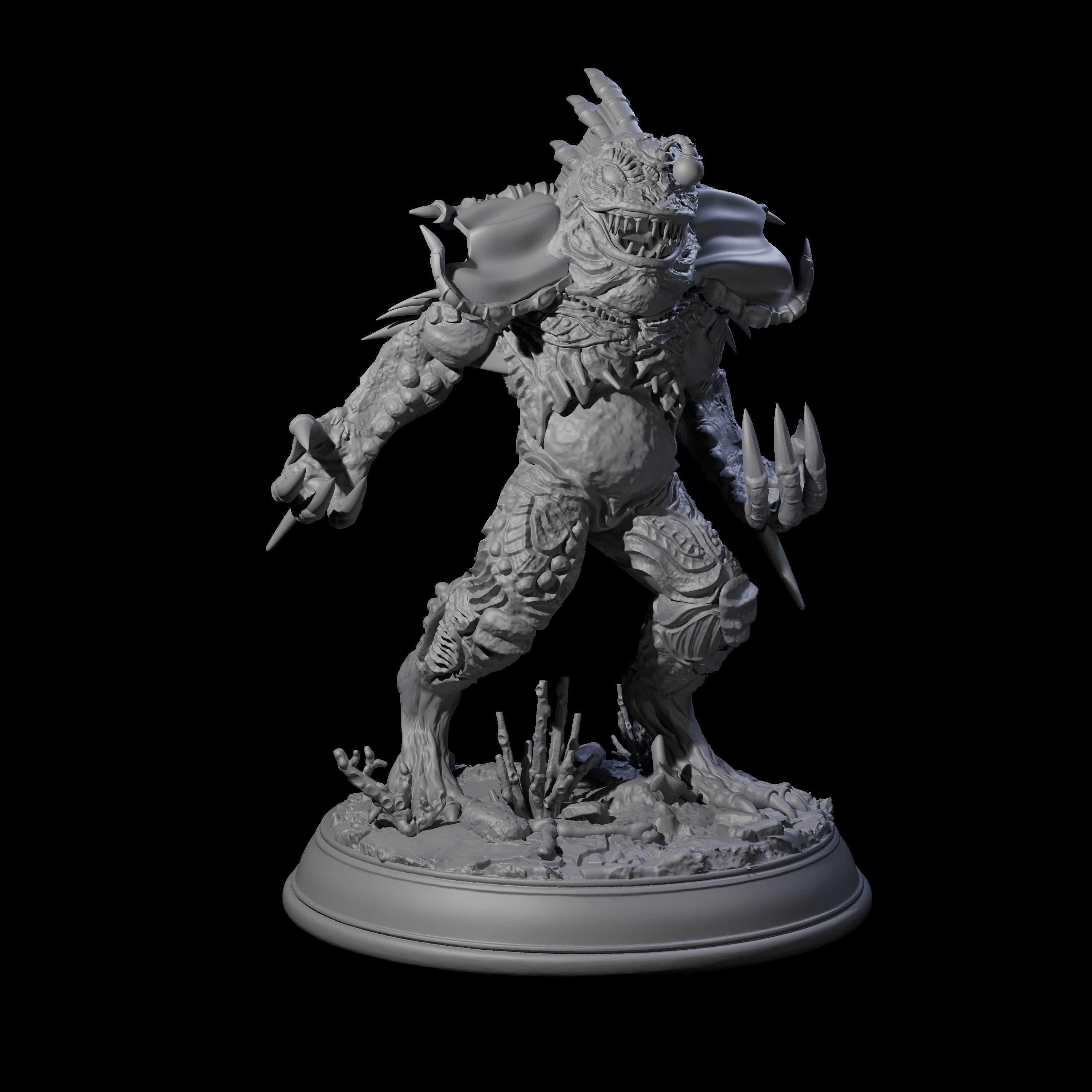 Screaming Deep One Miniature for Dungeons and Dragons, Pathfinder or other TTRPGs