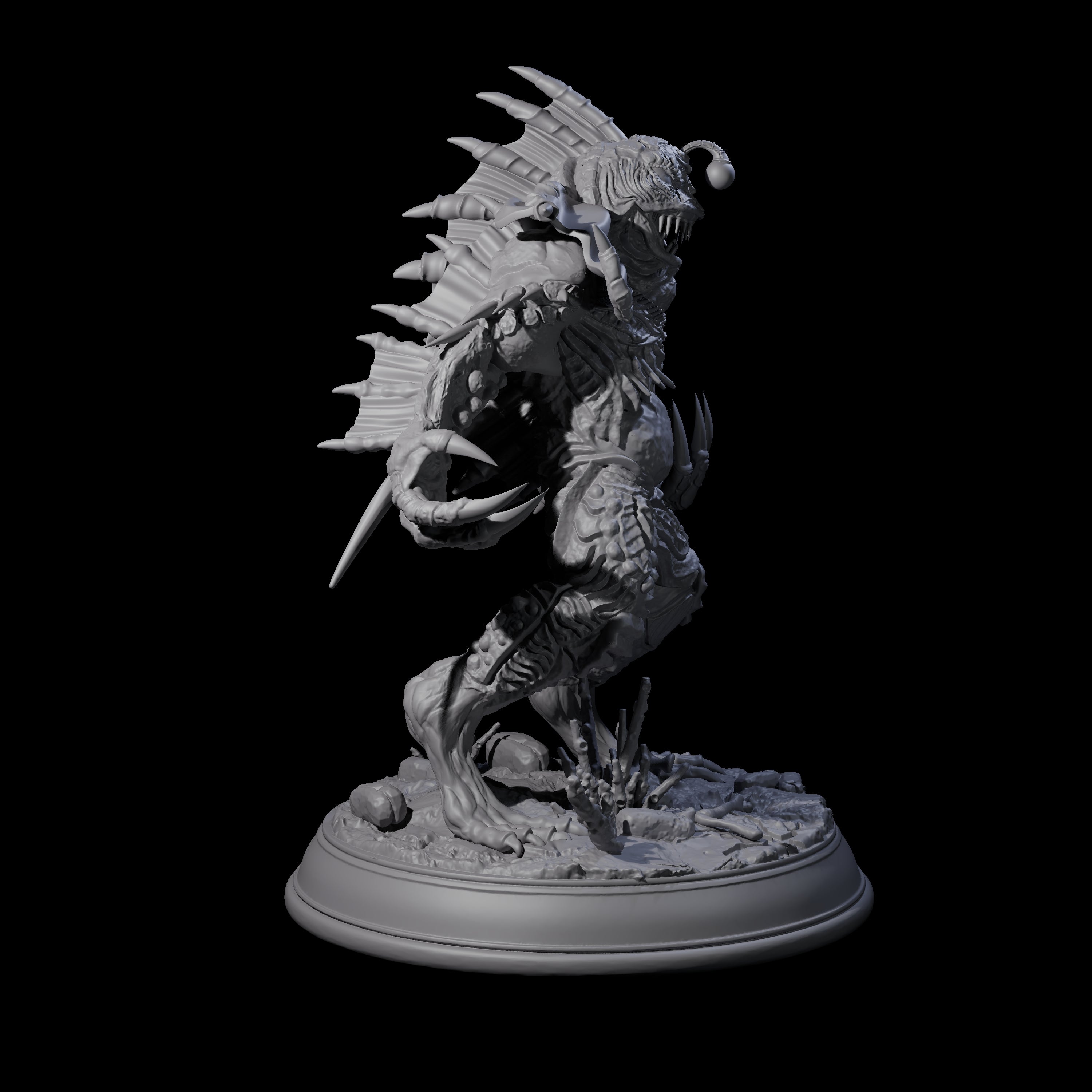 Screaming Deep One Miniature for Dungeons and Dragons, Pathfinder or other TTRPGs