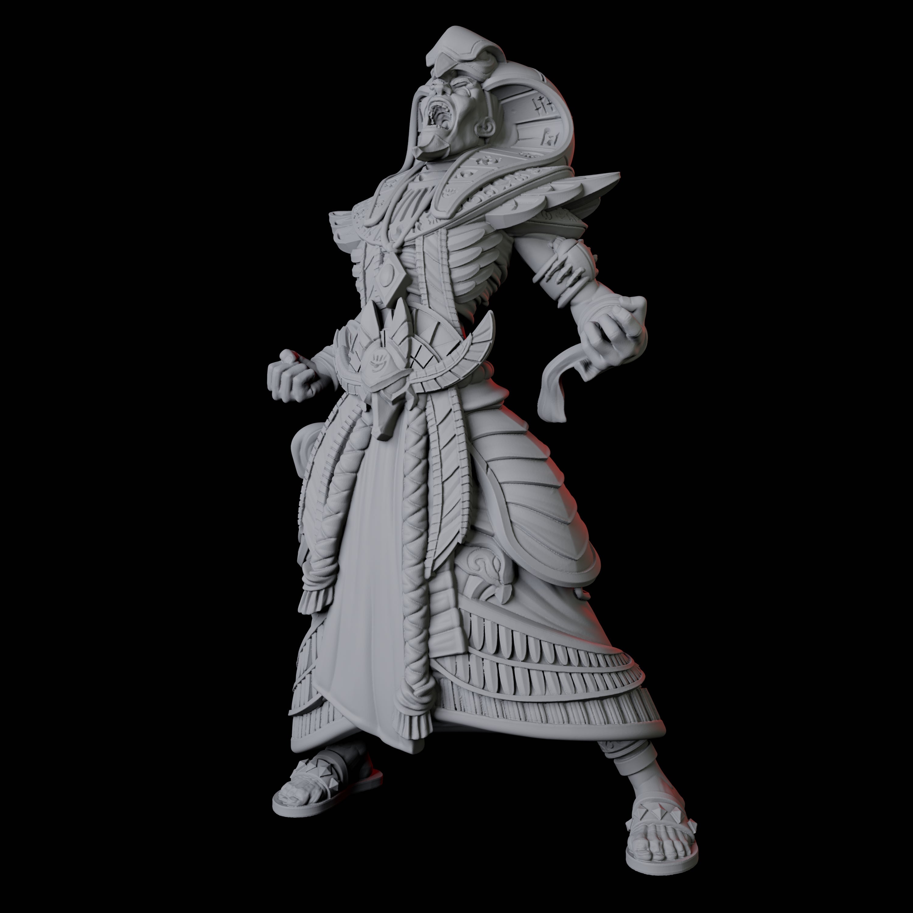 Screaming Undead Pharaoh Miniature for Dungeons and Dragons, Pathfinder or other TTRPGs